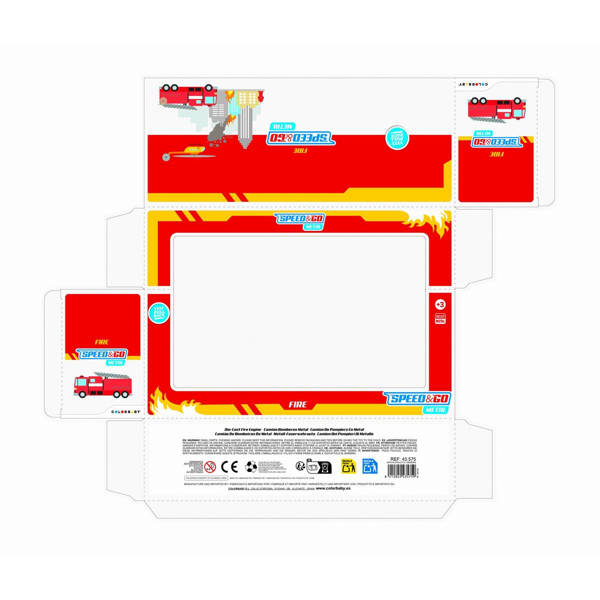 Fire Engine Speed & Go 21 x 9,5 x 5,5 cm (6 Units)