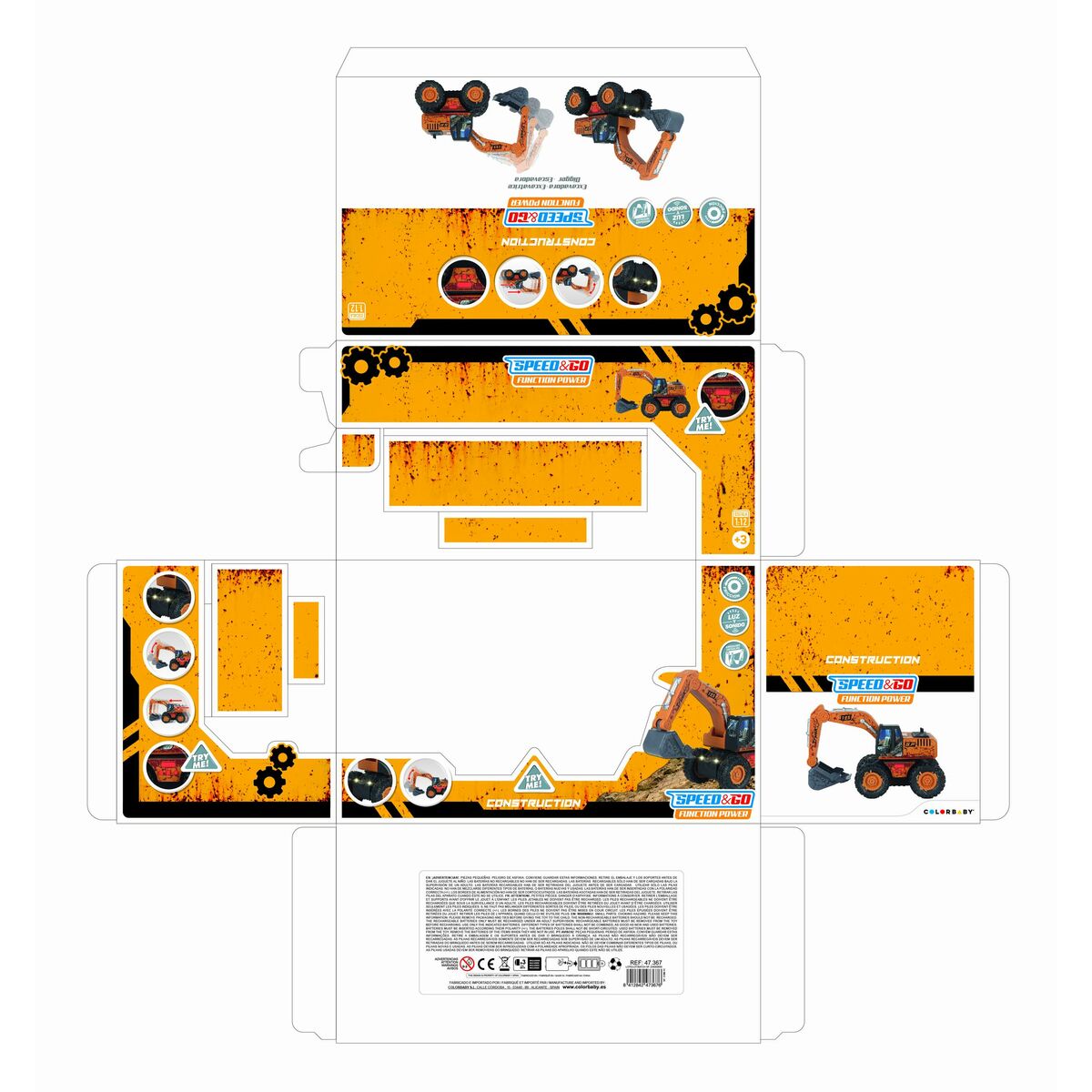 Digger Speed & Go Light Sound 26 x 15 x 12 cm (6 Units)