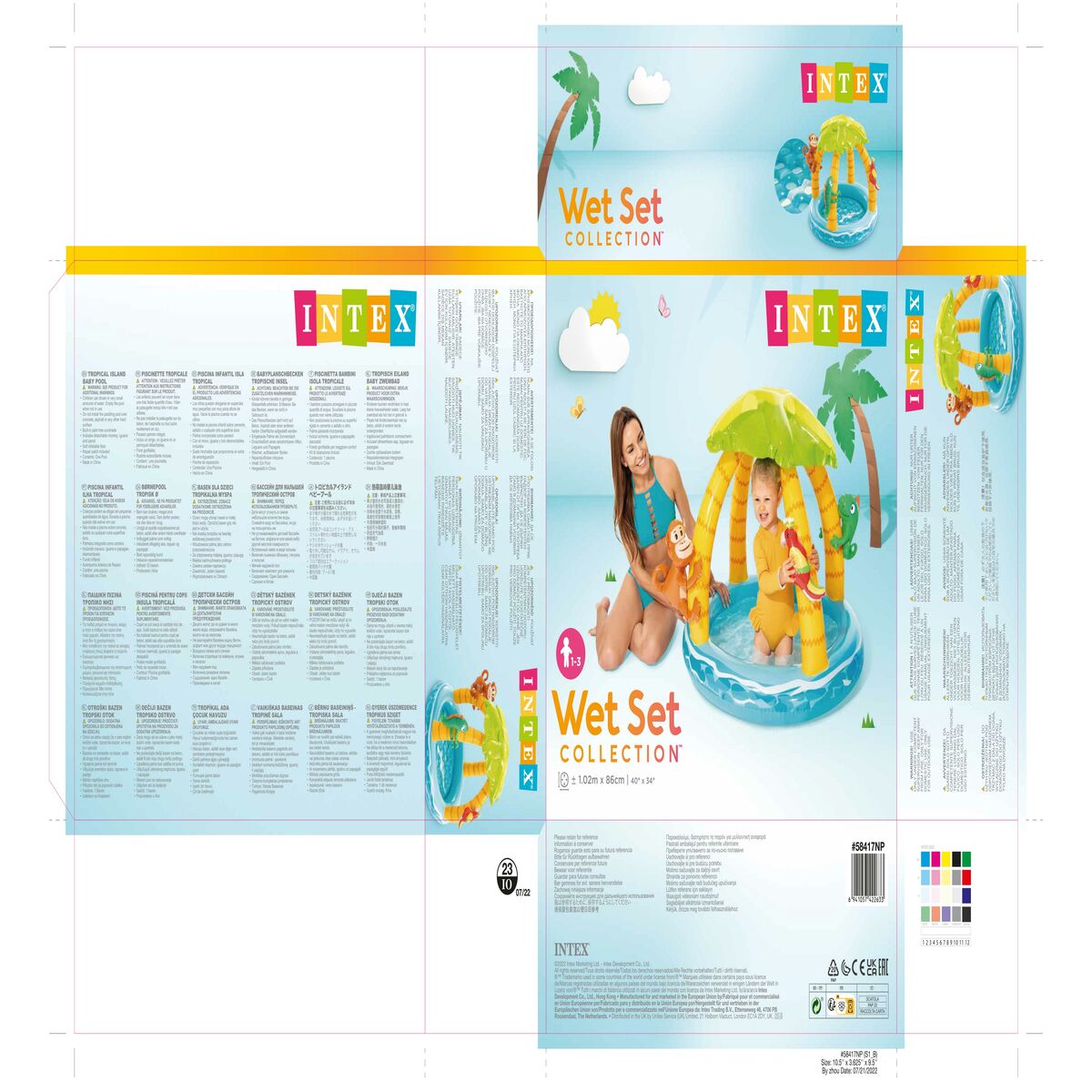 Inflatable Paddling Pool for Children Intex animals Island 45 L 102 x 89 x 102 cm (6 Units)