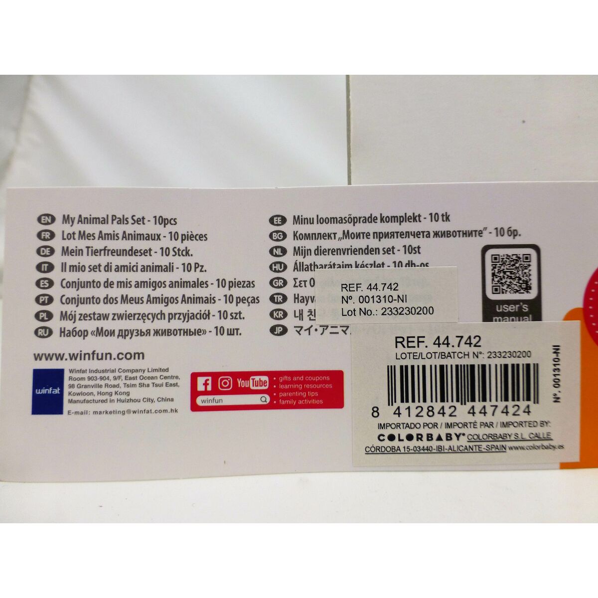 Set of Farm Animals Winfun Plastic 10 Pieces 6 x 5,5 x 5 cm (6 Units)