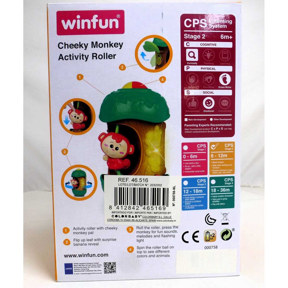 Interactive Toy for Babies Winfun Monkey 11,5 x 20,5 x 11,5 cm (6 Units)