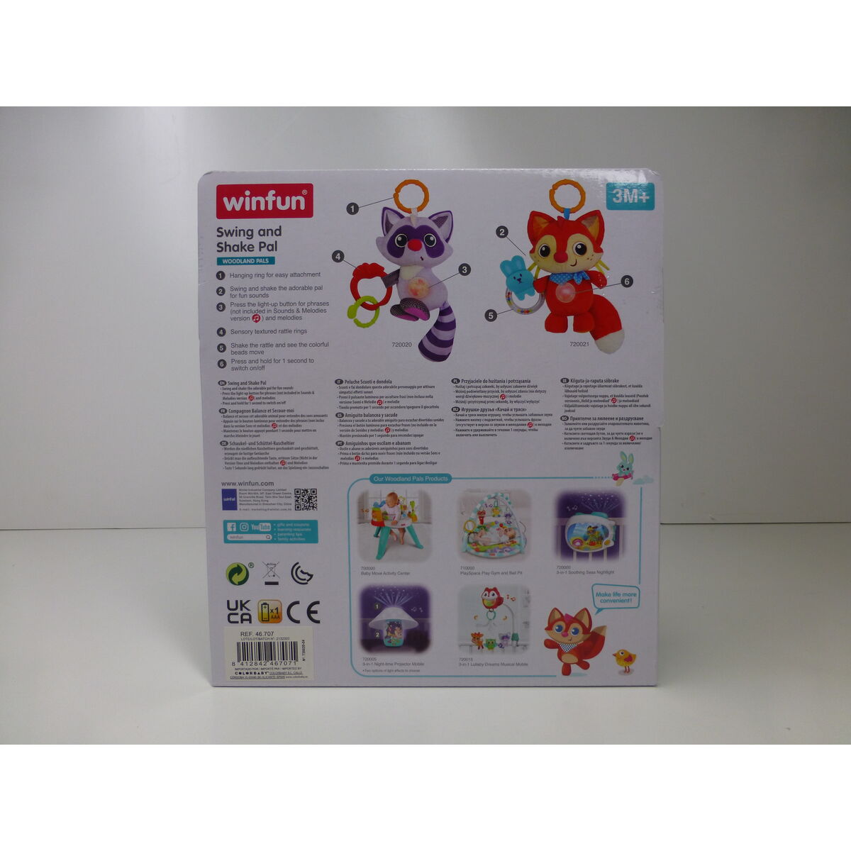 Rattle Cuddly Toy Winfun Racoon 14,5 x 20 x 9,5 cm (6 Units)
