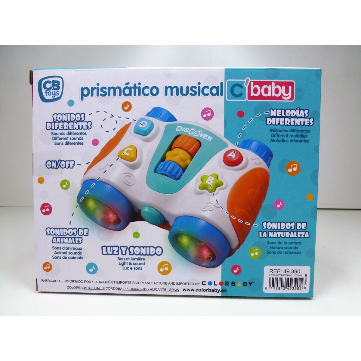 Interactive Toy for Babies Colorbaby Binoculars 13,5 x 6 x 10,5 cm (6 Units)