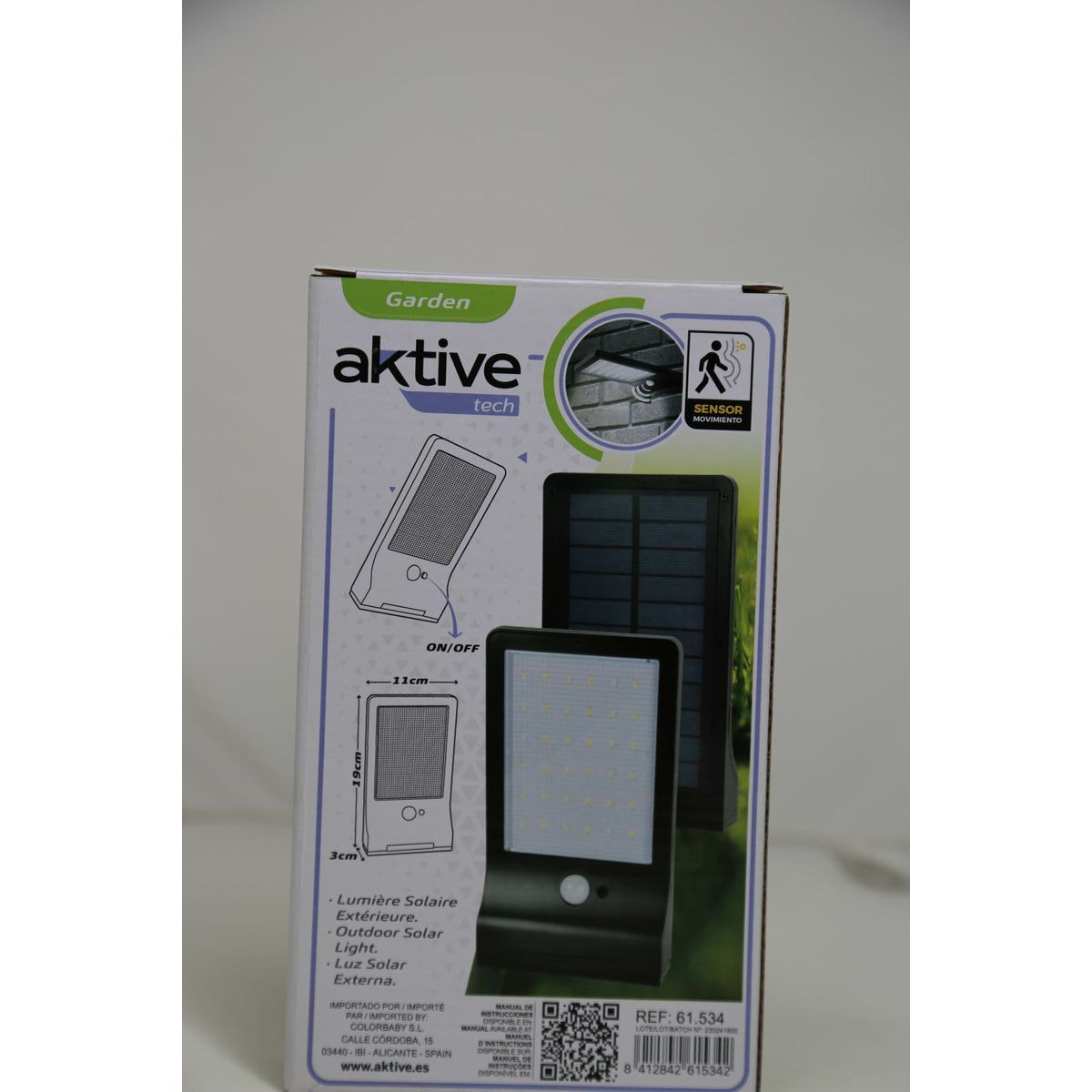 Solar lamp Aktive 11 x 3 x 19 cm (12 Units)