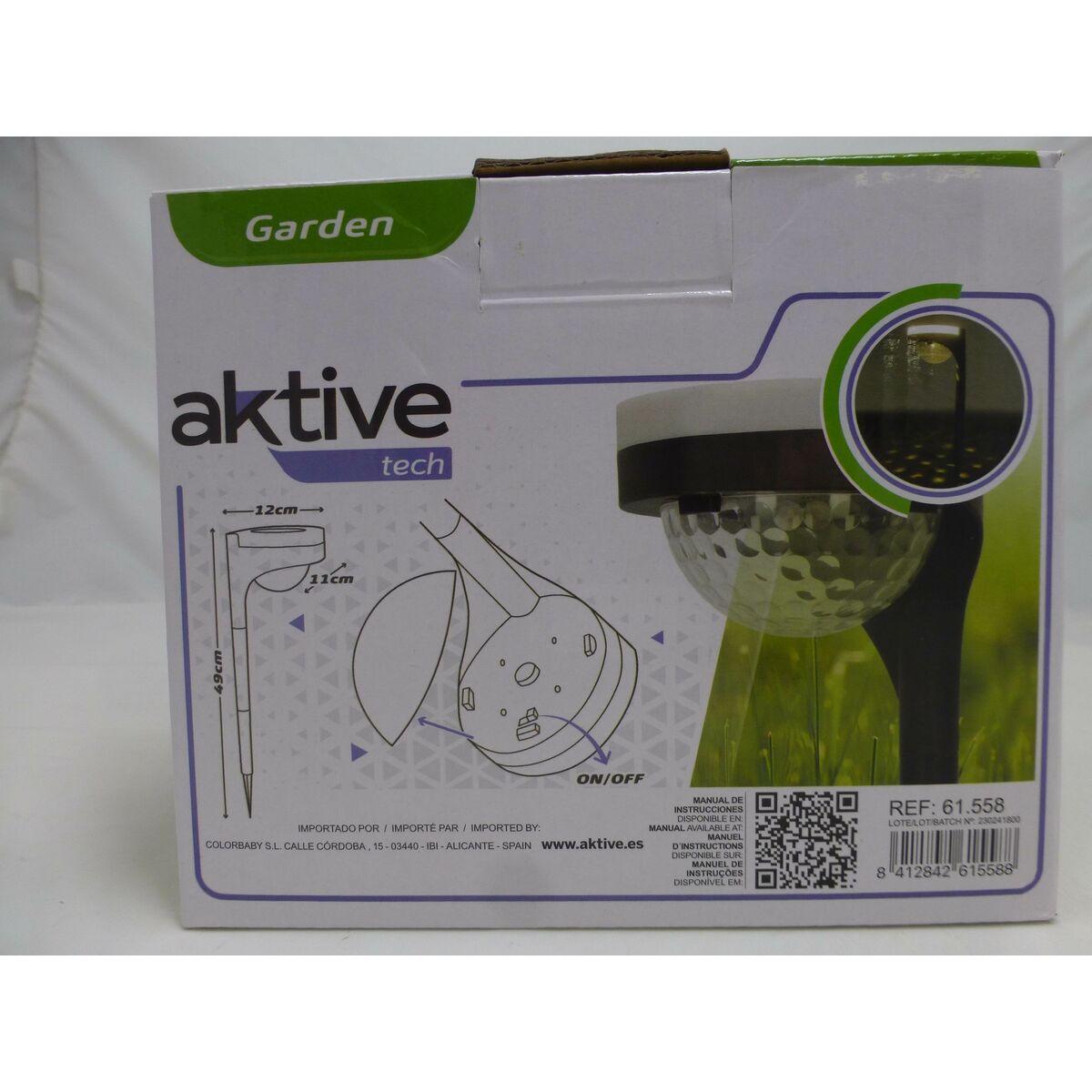 Set of solar garden lights Aktive 2 Pieces polypropylene 11 x 49 x 12 cm (4 Units)