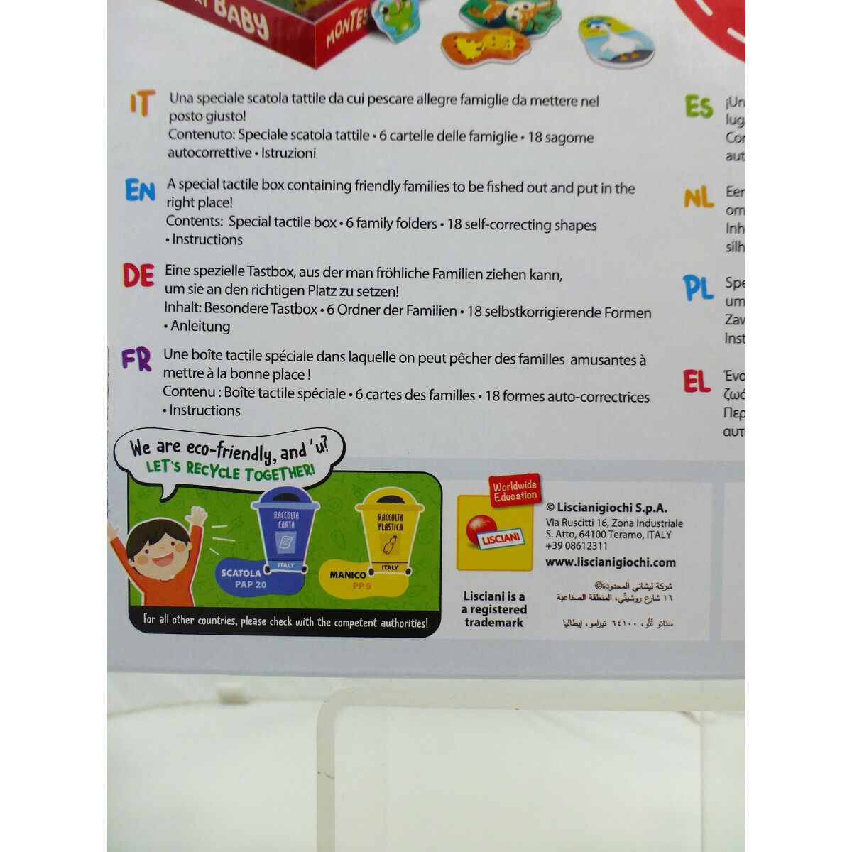 Child’s Puzzle Lisciani Touchpad 18 Pieces 16 x 0,5 x 15 cm (6 Units)