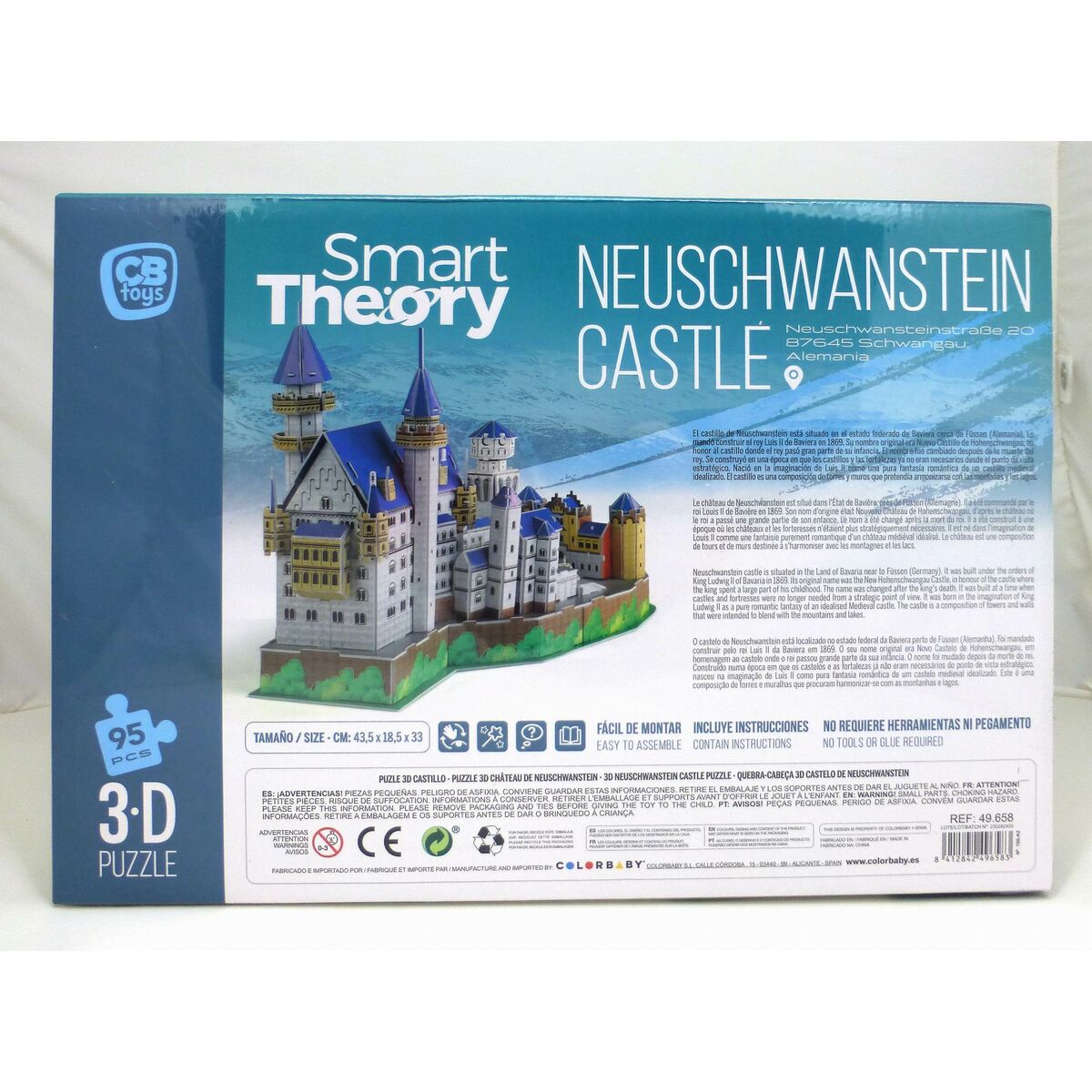 3D Puzzle Colorbaby New Swan Castle 95 Pieces 43,5 x 33 x 18,5 cm (6 Units)