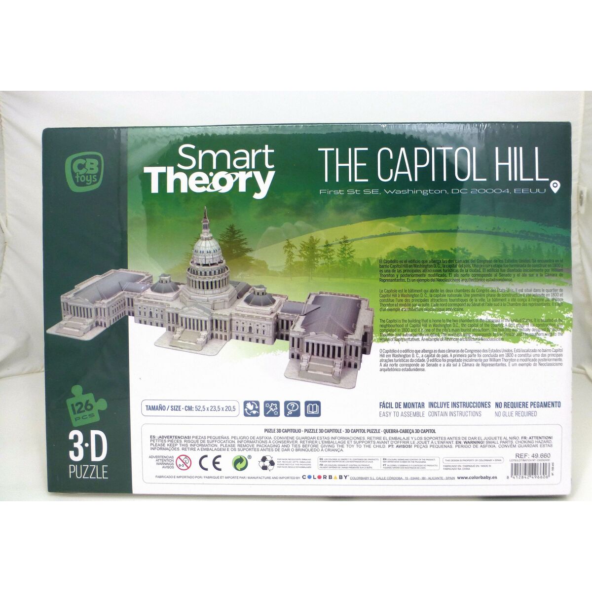 3D Puzzle Colorbaby Capitolio 126 Pieces 52,5 x 20,5 x 23,5 cm (6 Units)