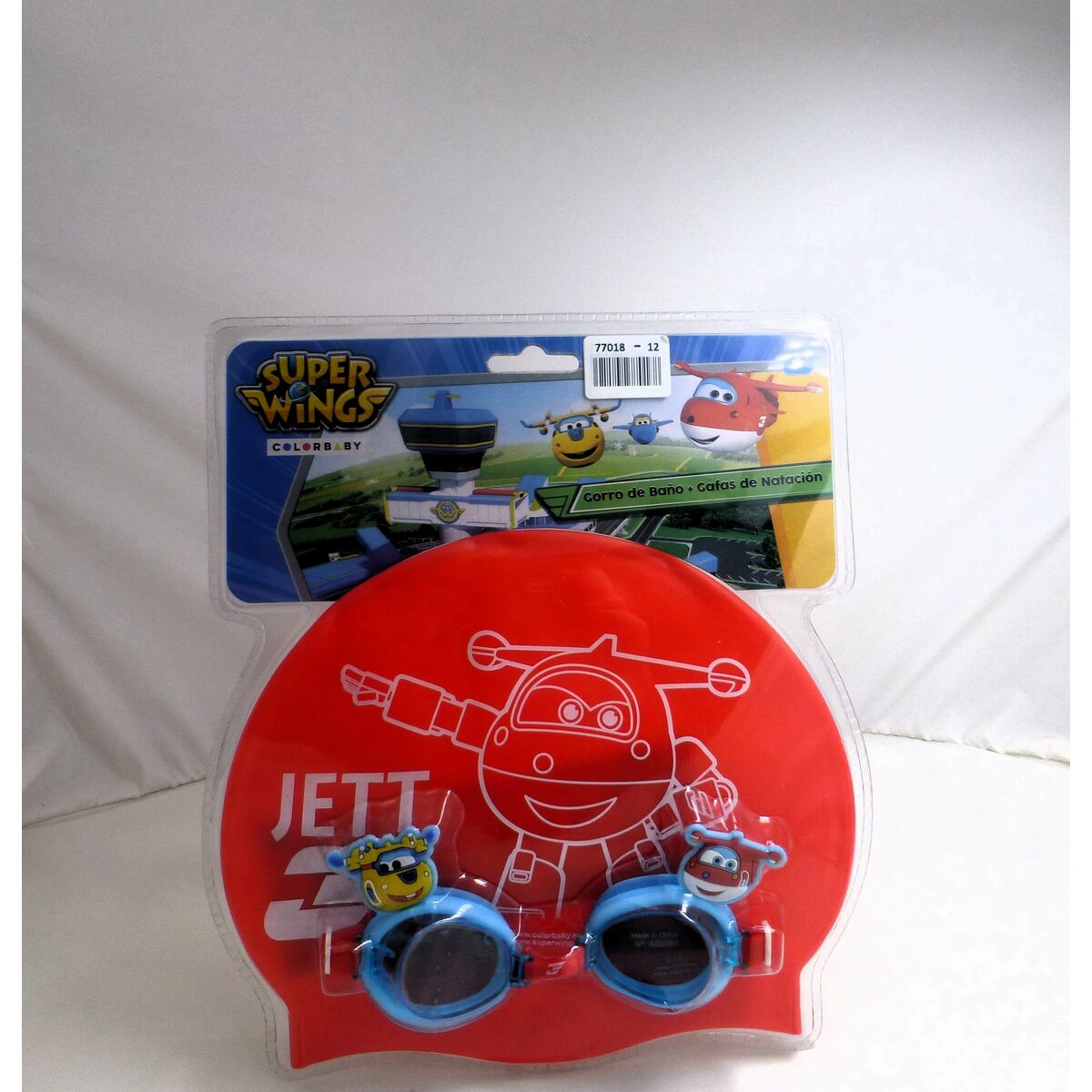 Swimming Cap and Goggles Super Wings Children’s (12 Units)