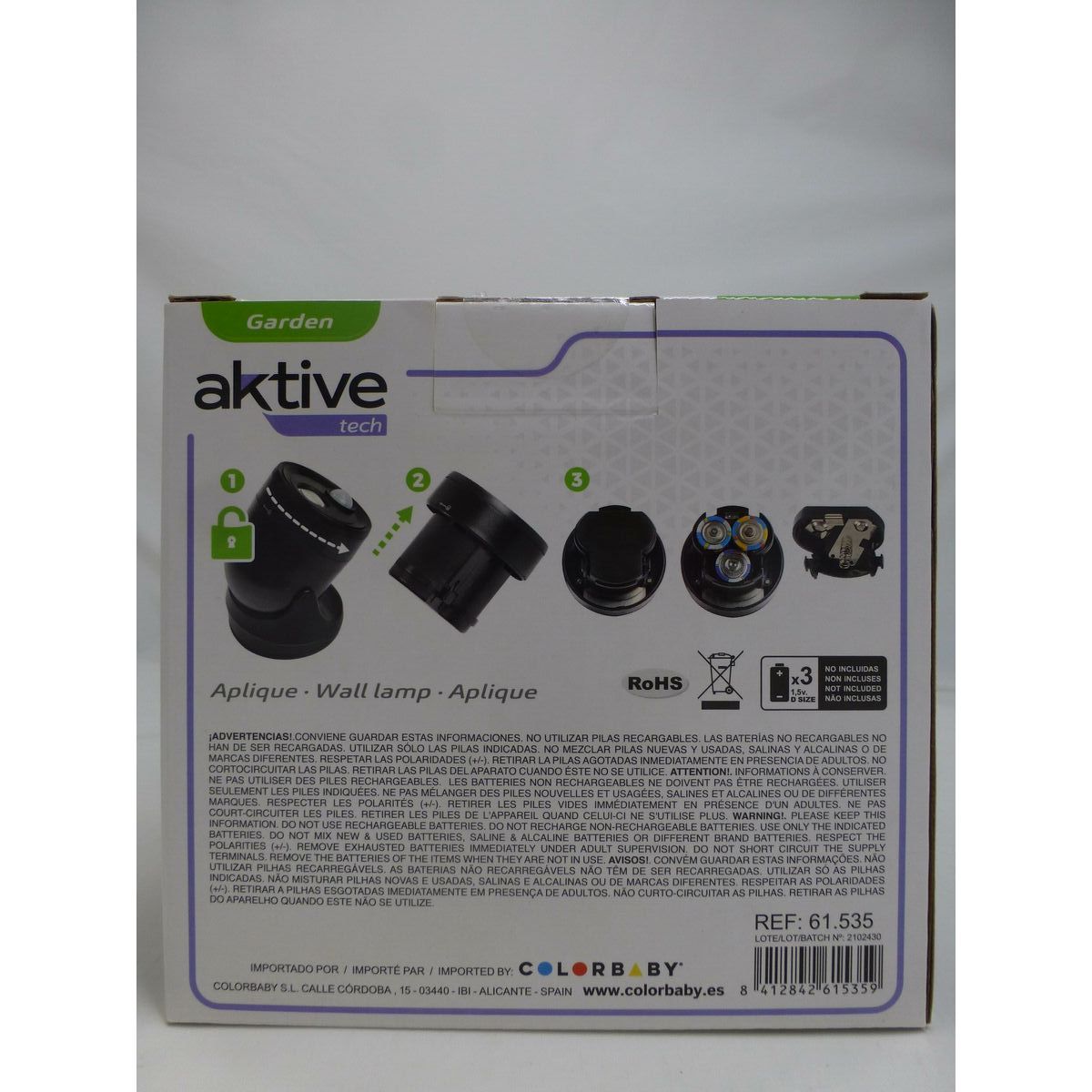 LED Light with Movement Sensor Aktive Plastic 10,5 x 12,5 x 13,5 cm (12 Units)