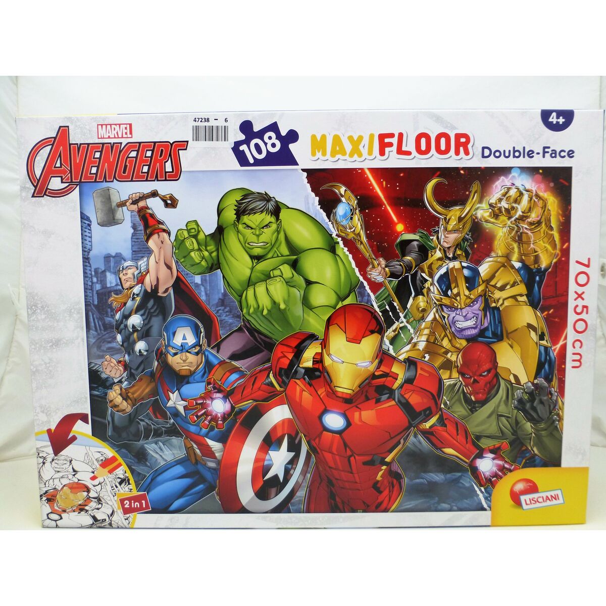 Child’s Puzzle The Avengers Double-sided 108 Pieces 70 x 1,5 x 50 cm (6 Units)