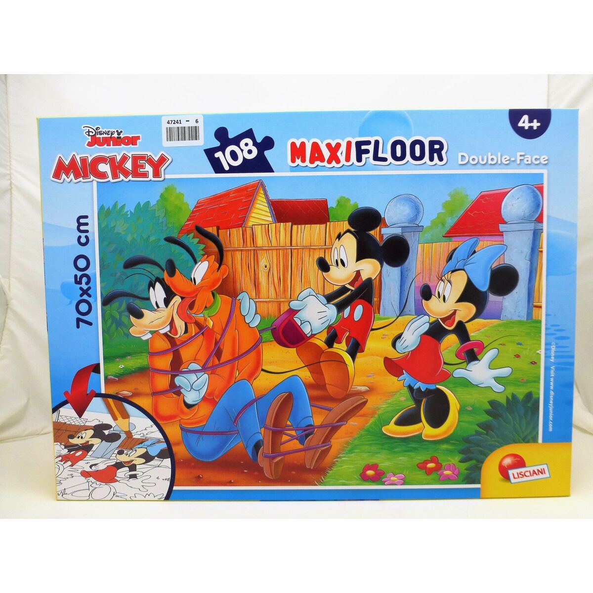 Child’s Puzzle Mickey Mouse Double-sided 108 Pieces 70 x 1,5 x 50 cm (6 Units)