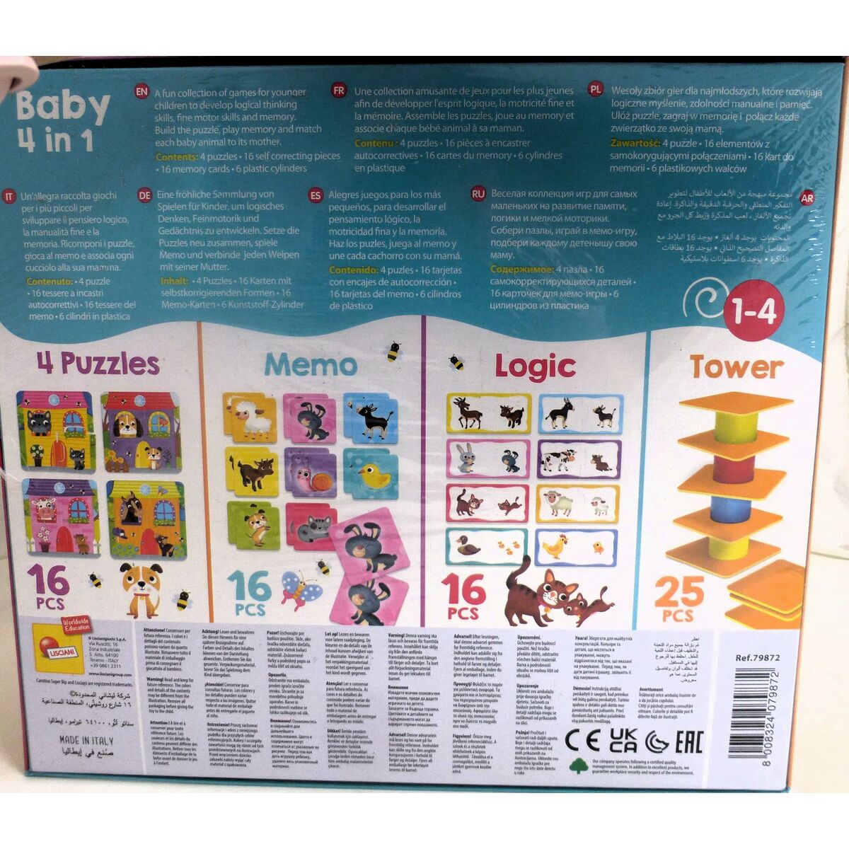 Puzzle Lisciani Carotina Baby 16 x 1 x 16,5 cm Farm 4-in-1