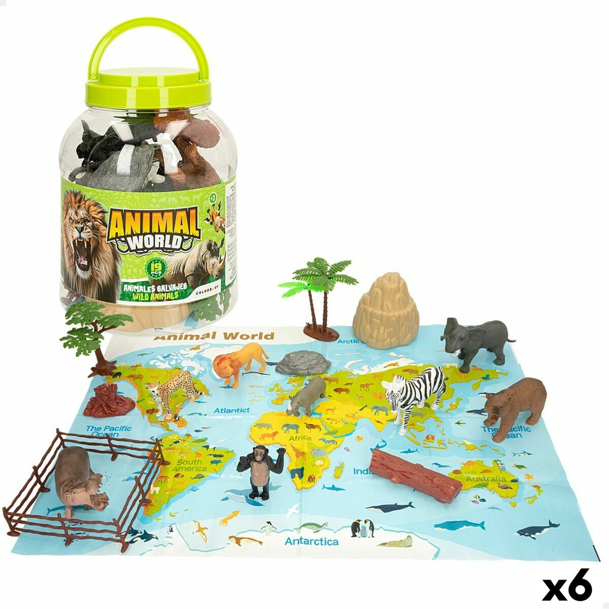 Animal figures Colorbaby 19 Pieces Jungle Plastic 14 x 6 x 5 cm (6 Units) Animal figures Colorbaby 19 Pieces Jungle Plastic 14 x 6 x 5 cm (6 Units)