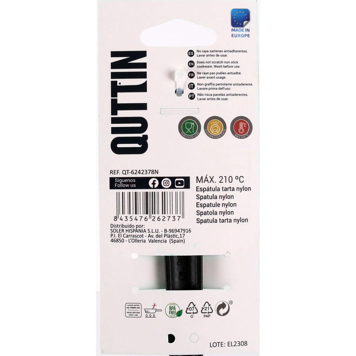 Cake Slice Quttin   Nylon Black 32 x 3,7 x 4 cm (24 Units)