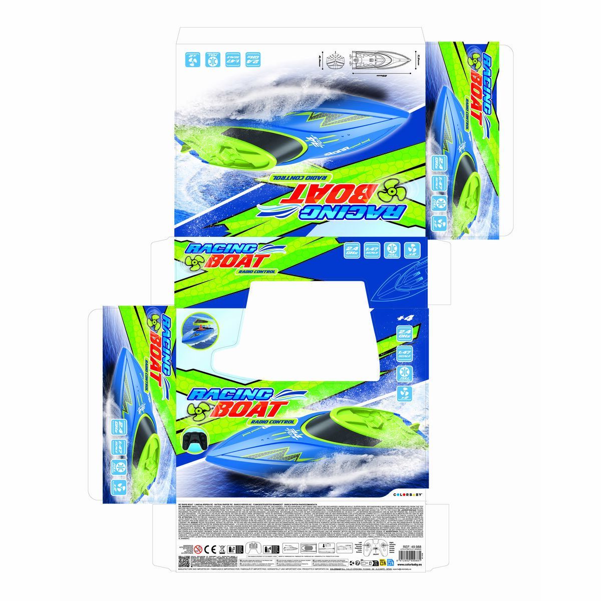 Radio-controlled boat Colorbaby (2 Units)