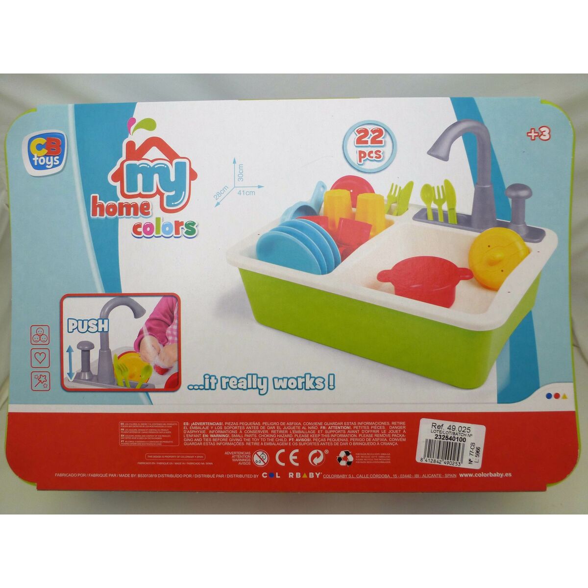 Toy kitchen Colorbaby 22 Pieces 42 x 29 x 28 cm Accessories Sink