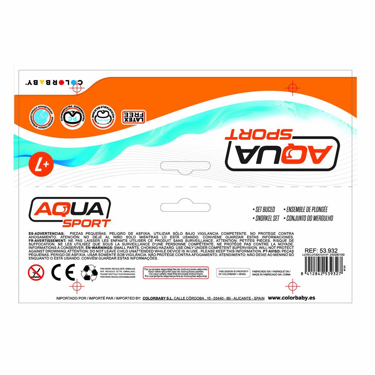Snorkel Goggles and Tube AquaSport Children’s