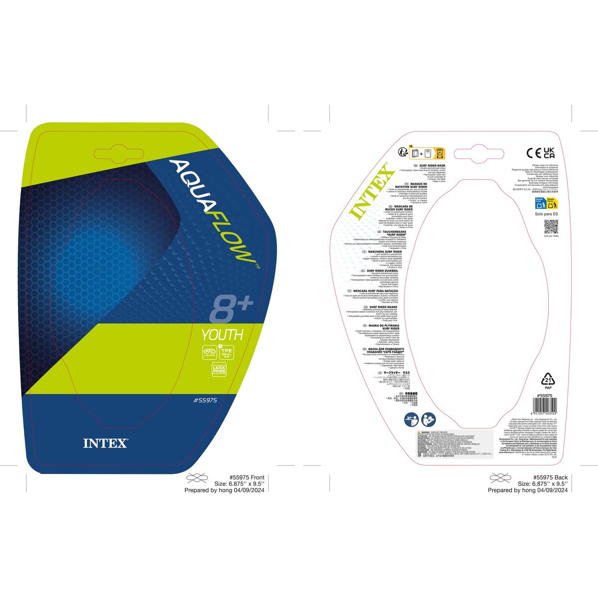 Diving Mask Intex Surf Rider (12 Units)