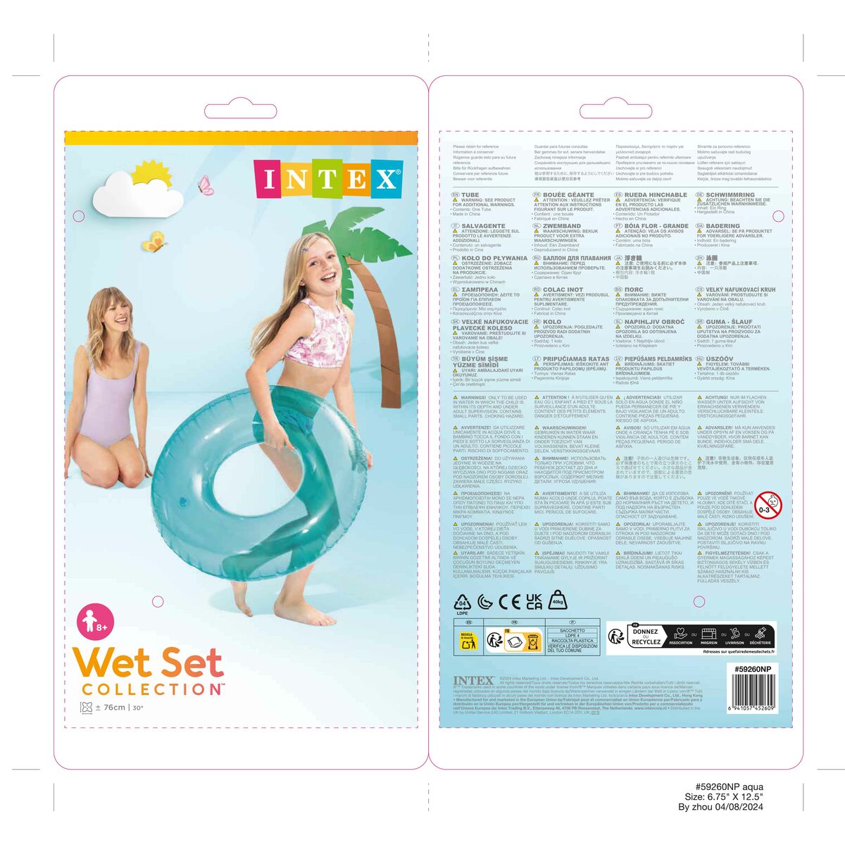 Inflatable Floating Doughnut Intex 76 x 76 cm (24 Units)