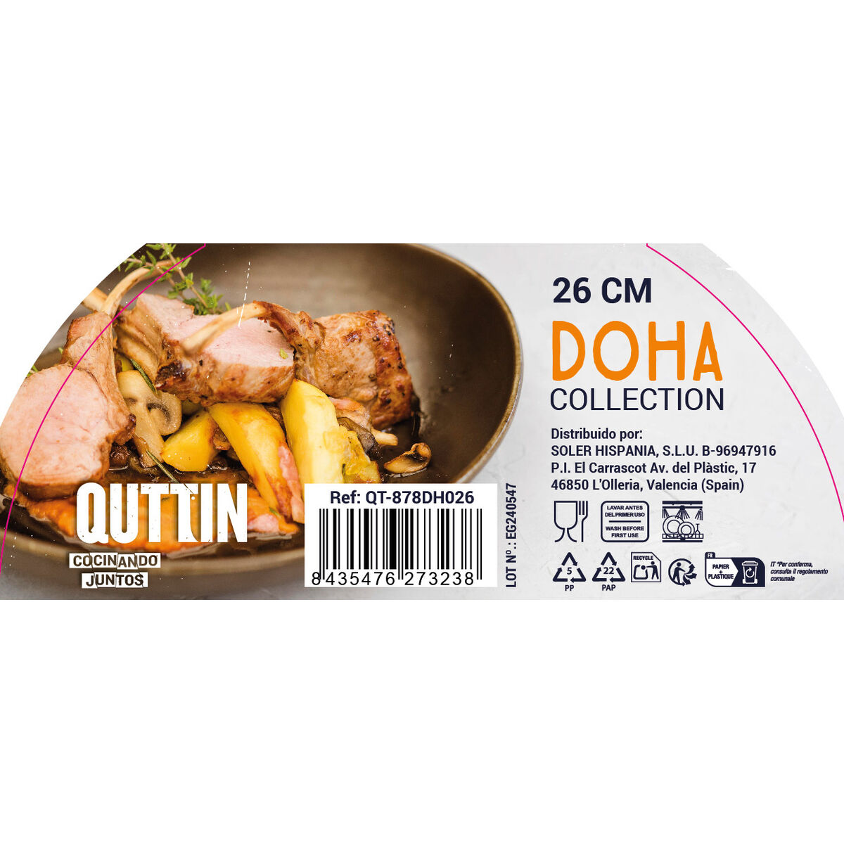 Pan Quttin Doha Toughened aluminium 48 x 26 x 6 cm (6 Units)