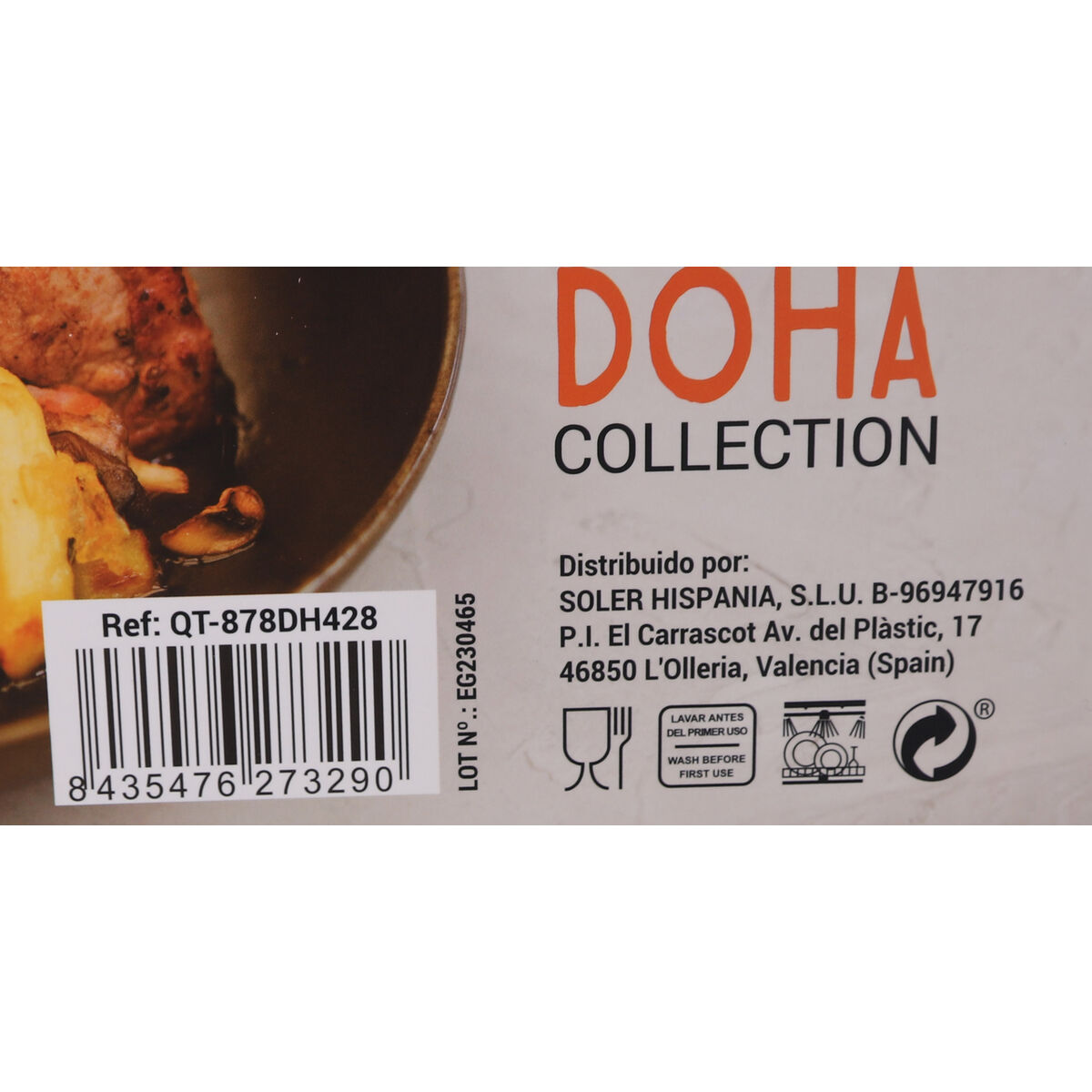 Grill pan with stripes Quttin Doha Toughened aluminium 39 x 28 x 15 cm (6 Units)