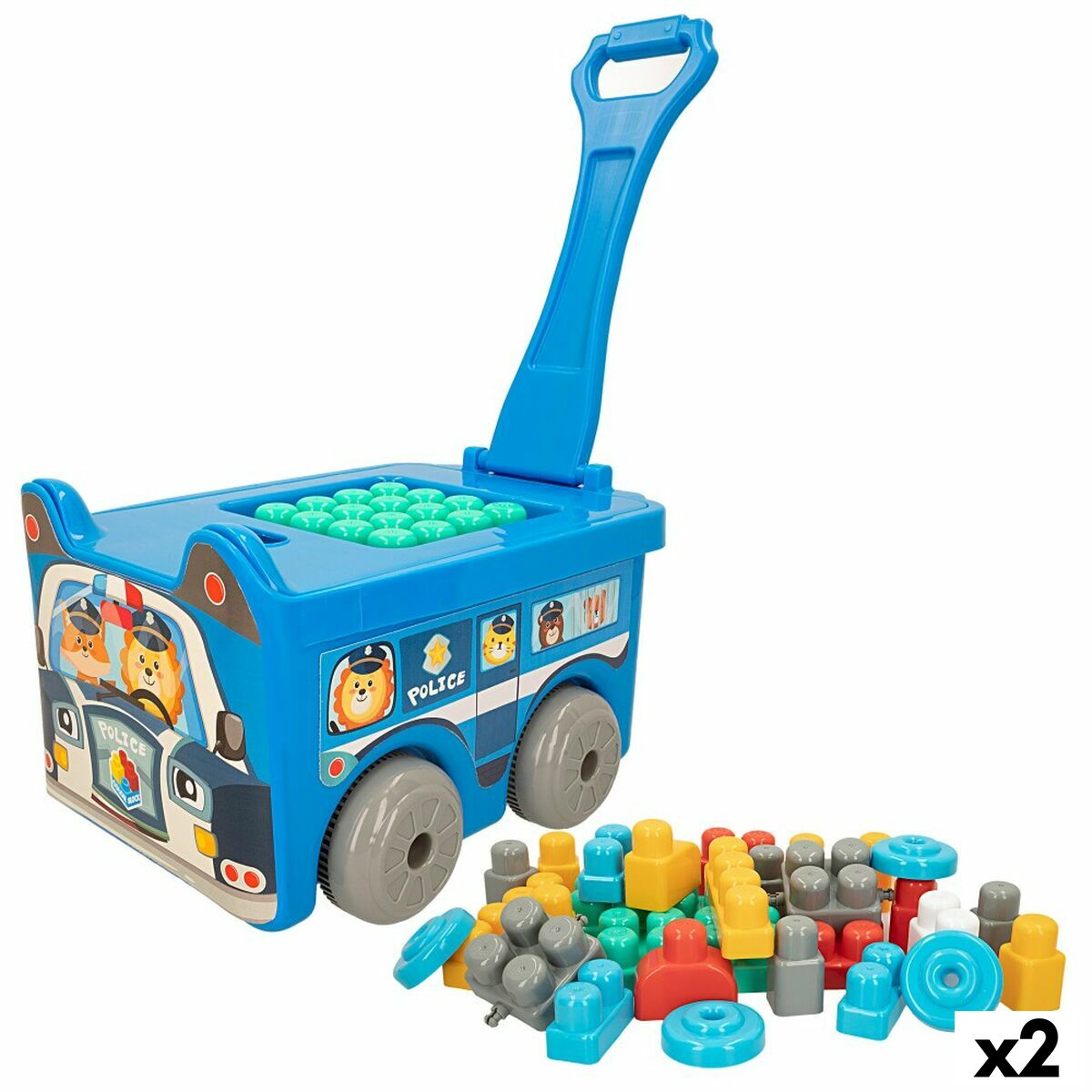 Building Blocks Color Block Suitcase Police Car 30 Pieces (2 Units) Building Blocks Color Block Suitcase Police Car 30 Pieces (2 Units)