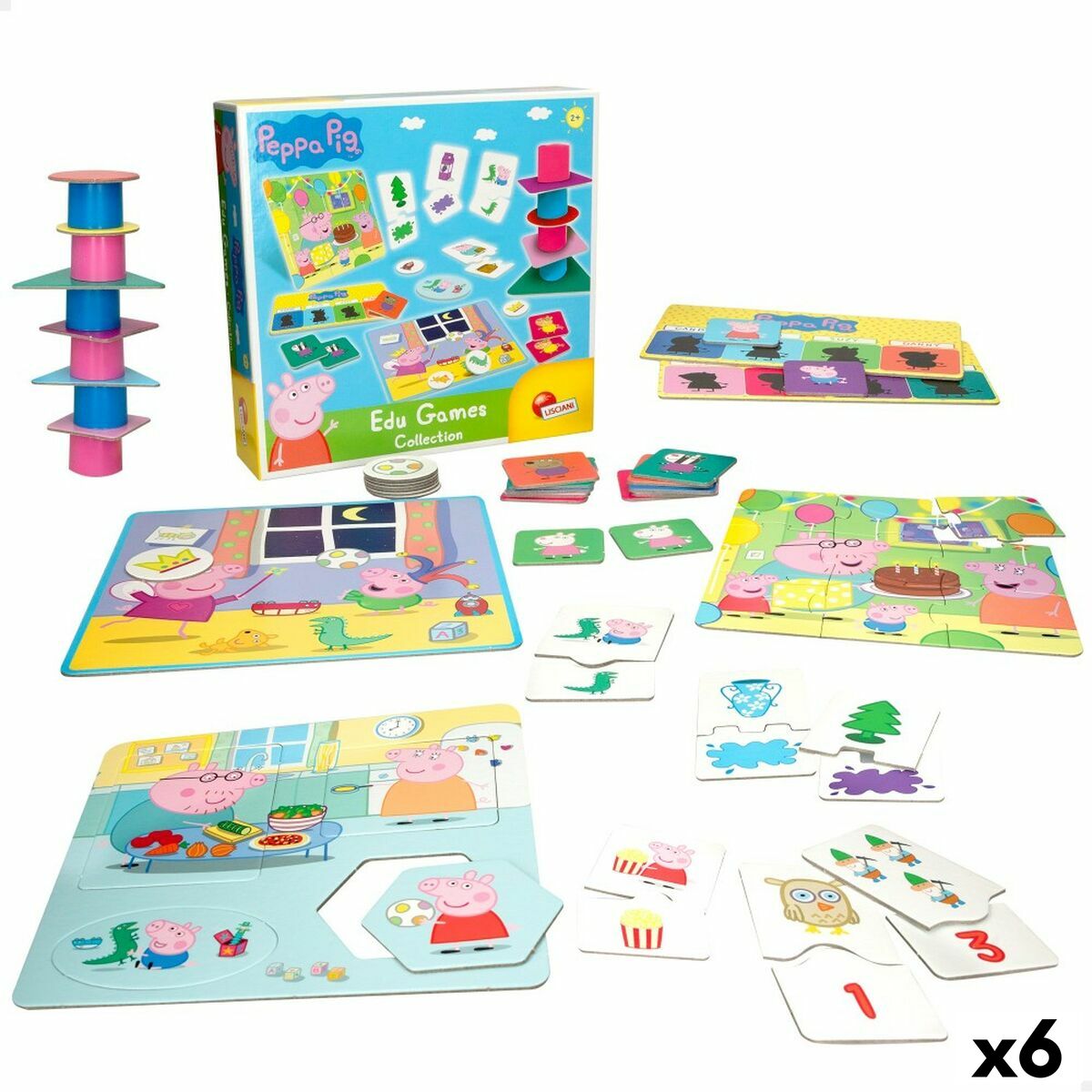 Educational Game Peppa Pig Edu Games Collection 24,5 x 0,2 x 24,5 cm (6 Units) 10-in-1 Educational Game Peppa Pig Edu Games Collection 24,5 x 0,2 x 24,5 cm (6 Units) 10-in-1