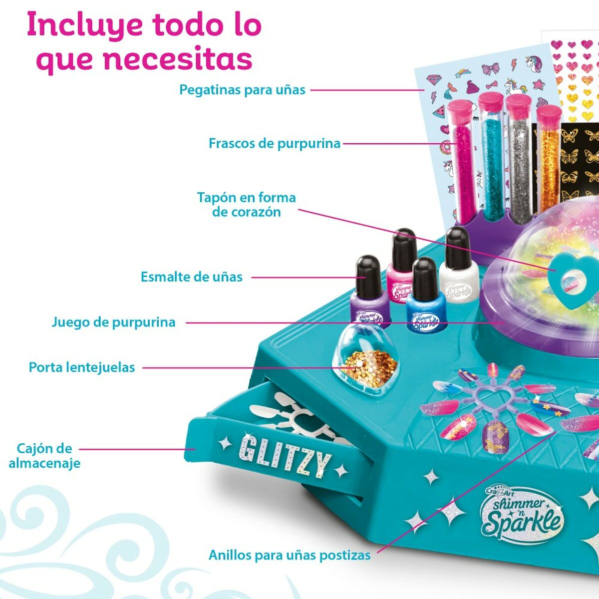 Manicure Set Cra-Z-Art Shimmer ‘n Sparkle 36 x 11 x 27 cm 4 Units Children’s