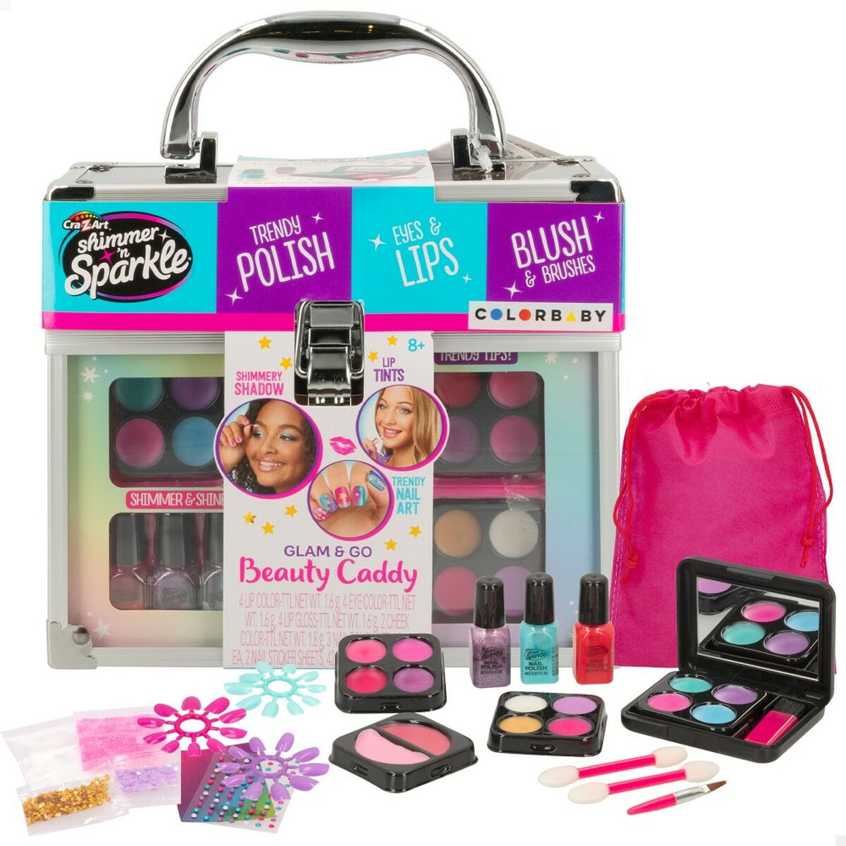 Children’s Make-up Set Cra-Z-Art Shimmer ‘n Sparkle Glam & Go 19 x 16 x 8 cm 4 Units