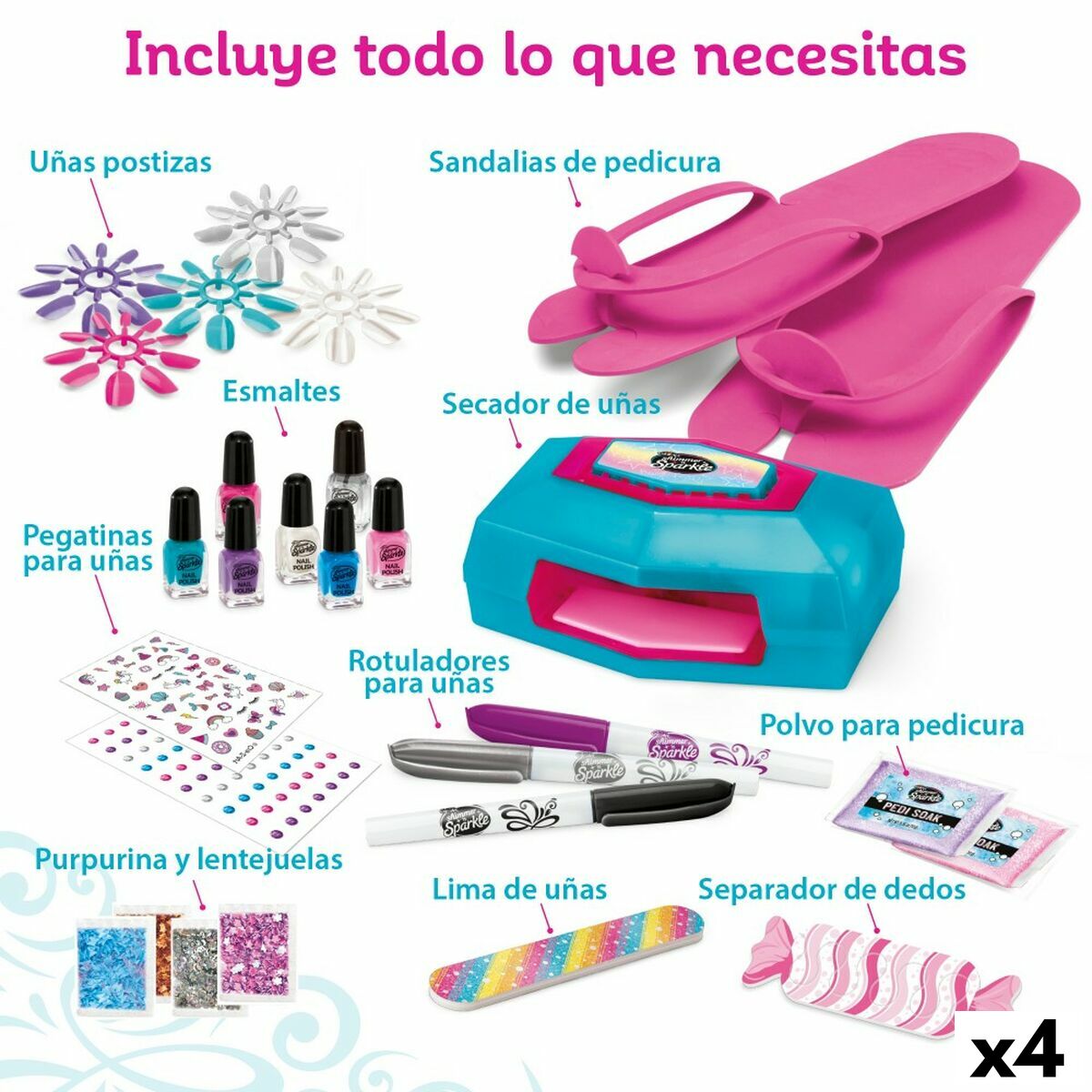 Manicure Set Cra-Z-Art Shimmer ‘n Sparkle Style Deluxe 14 x 6 x 10 cm 4 Units Children’s