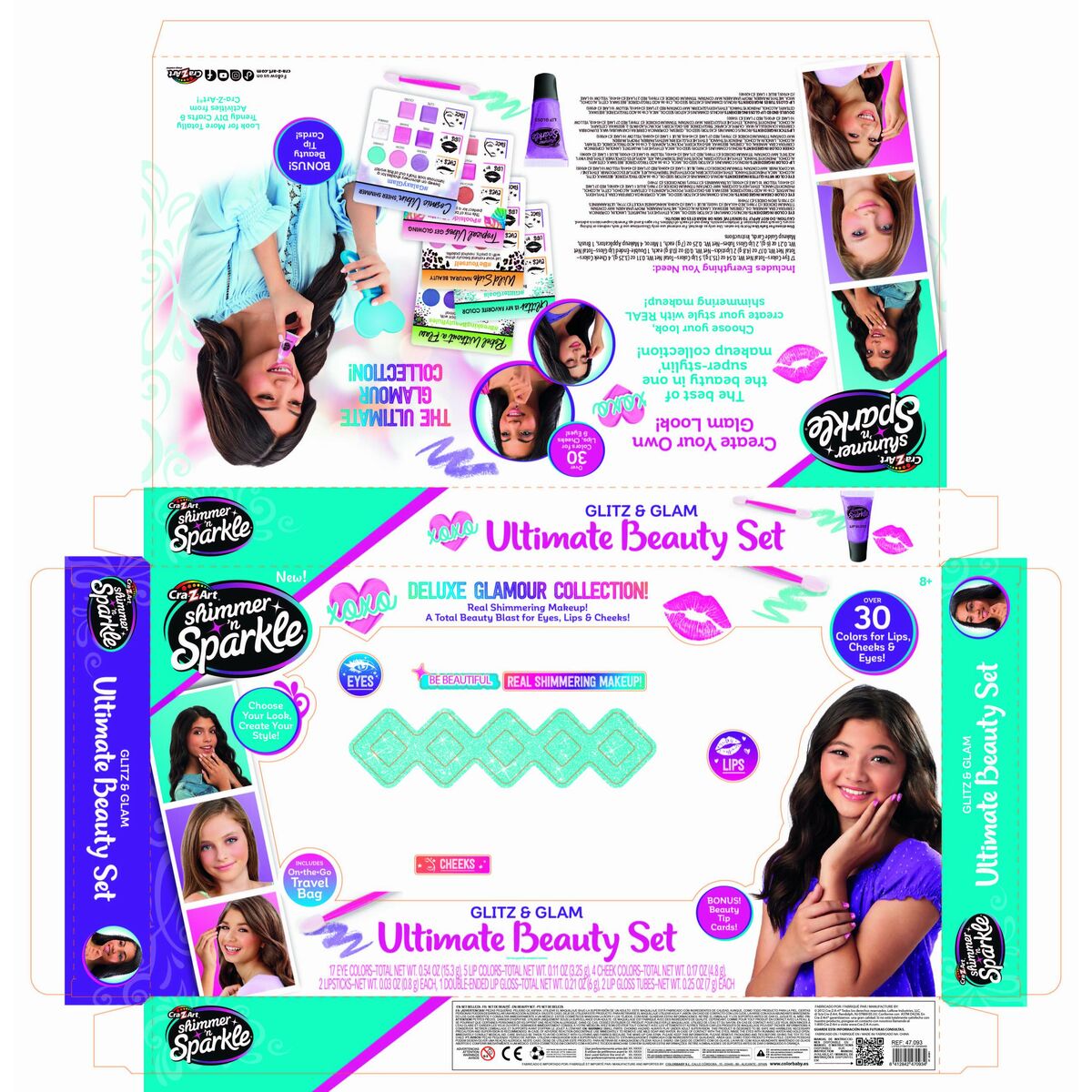 Children’s Make-up Set Cra-Z-Art Shimmer ‘n Sparkle Glitz and Glam 44,5 x 3,5 x 22,5 cm 4 Units