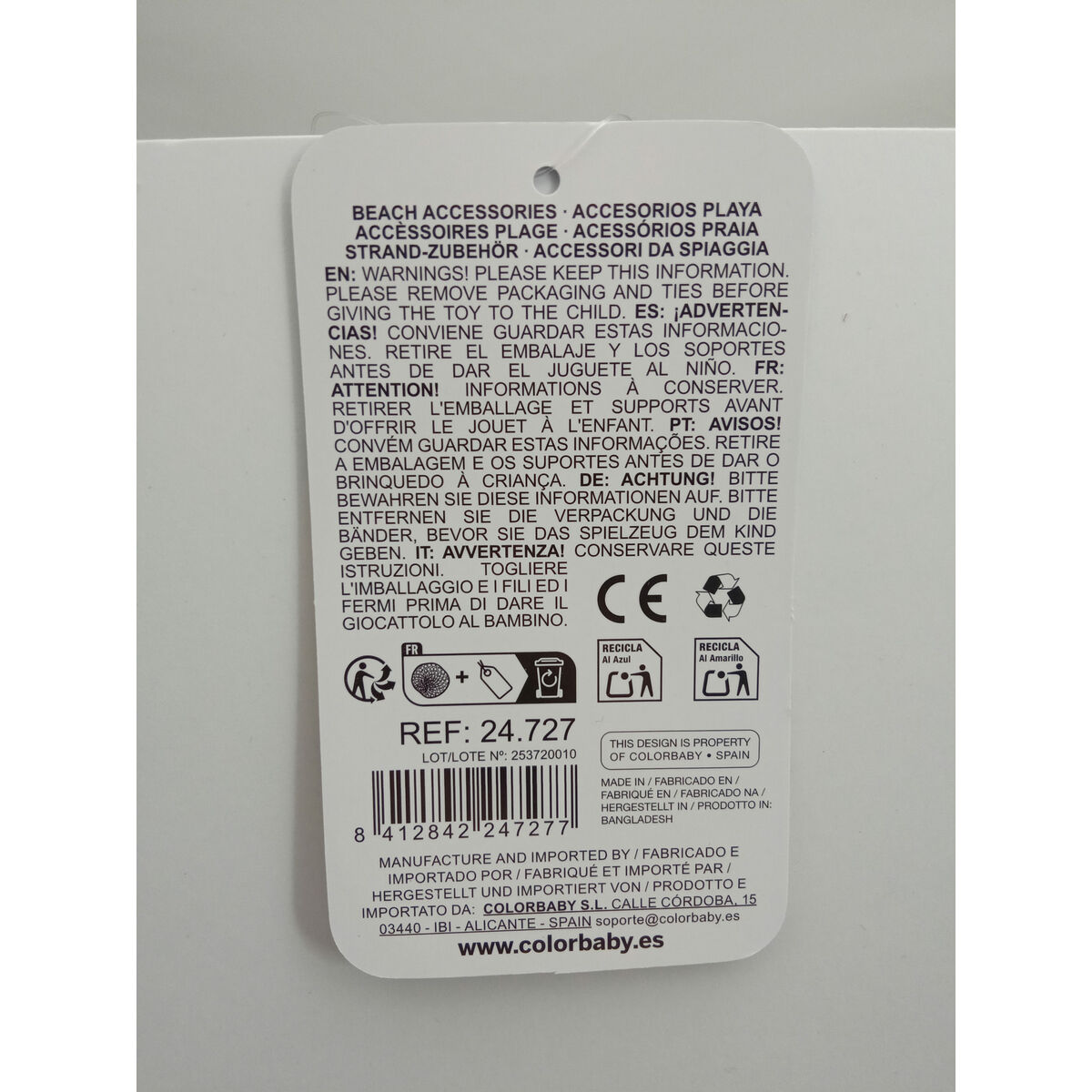 Beach toys set Colorbaby 3 Pieces (24 Units)