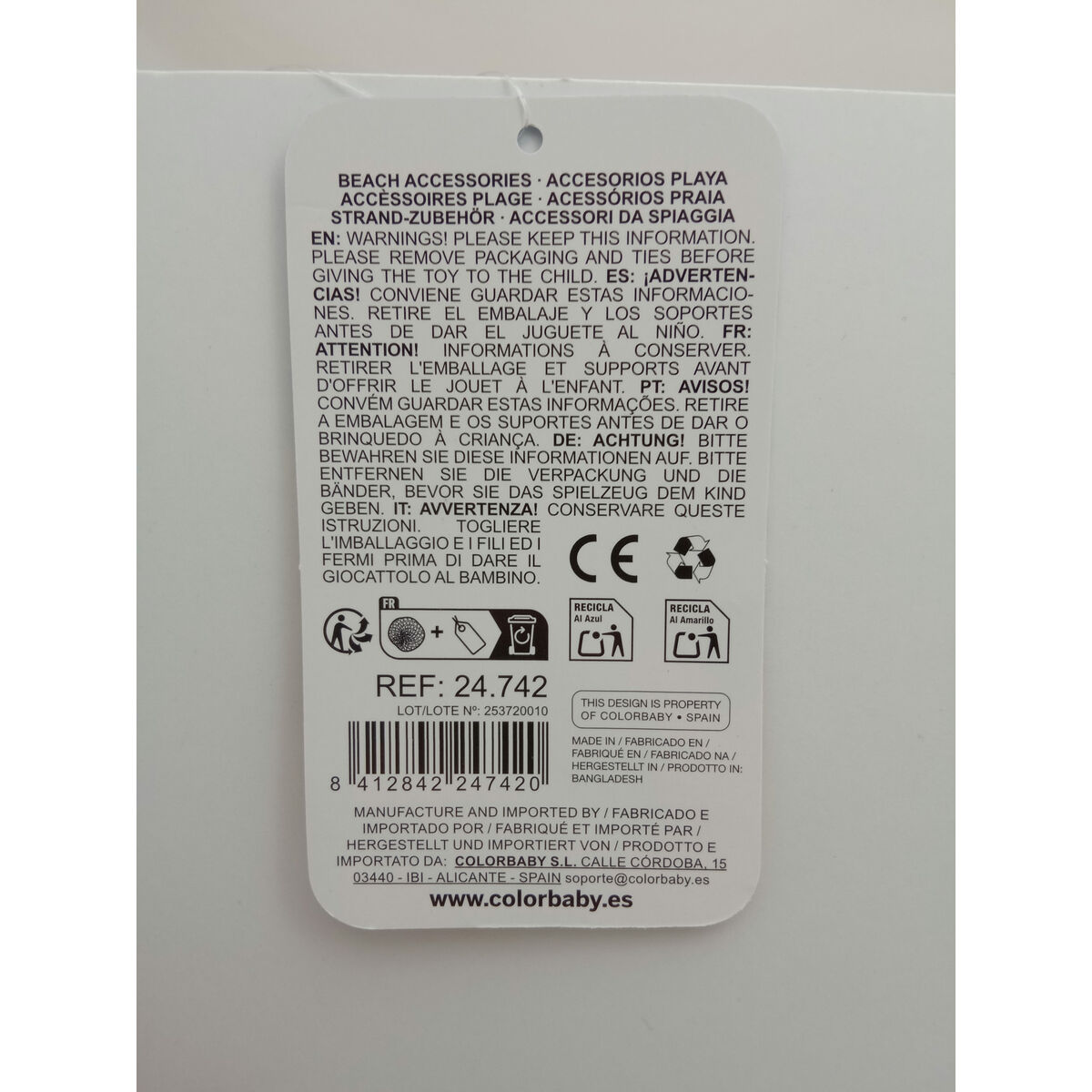 Tipper Truck Colorbaby 18 cm Beach Plastic (24 Units)