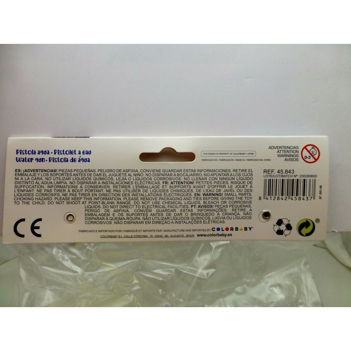 Water Pistol Colorbaby 40 x 13,5 x 4,8 cm (12 Units)
