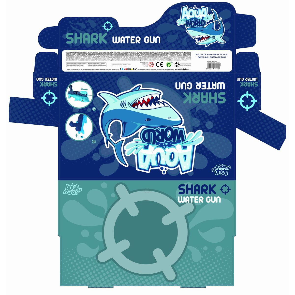 Water Pistol Colorbaby 32 x 18,5 x 7,5 cm (6 Units) Shark