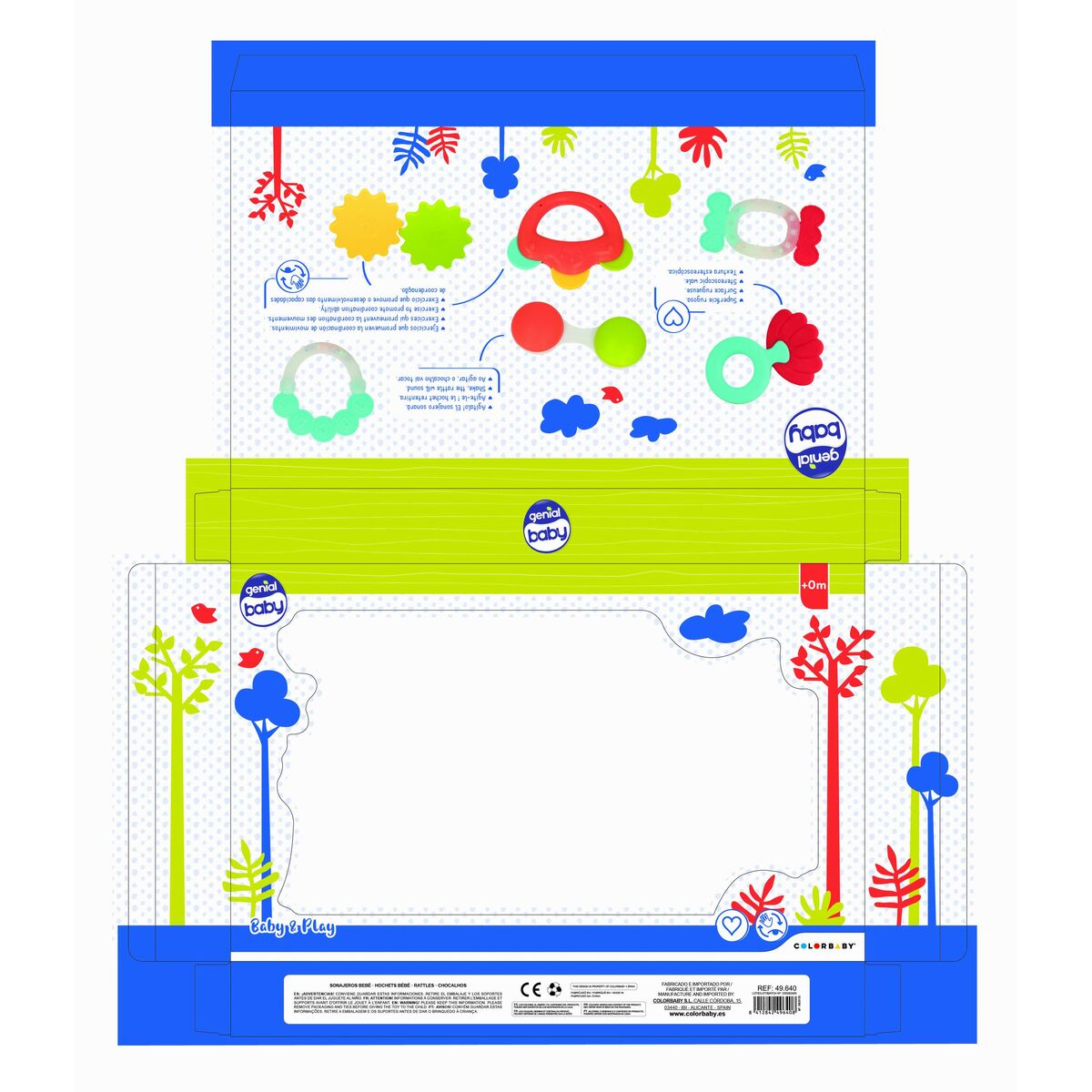 Set of rattles Colorbaby 6 Pieces 12,5 x 1,5 x 6,5 cm (6 Units)
