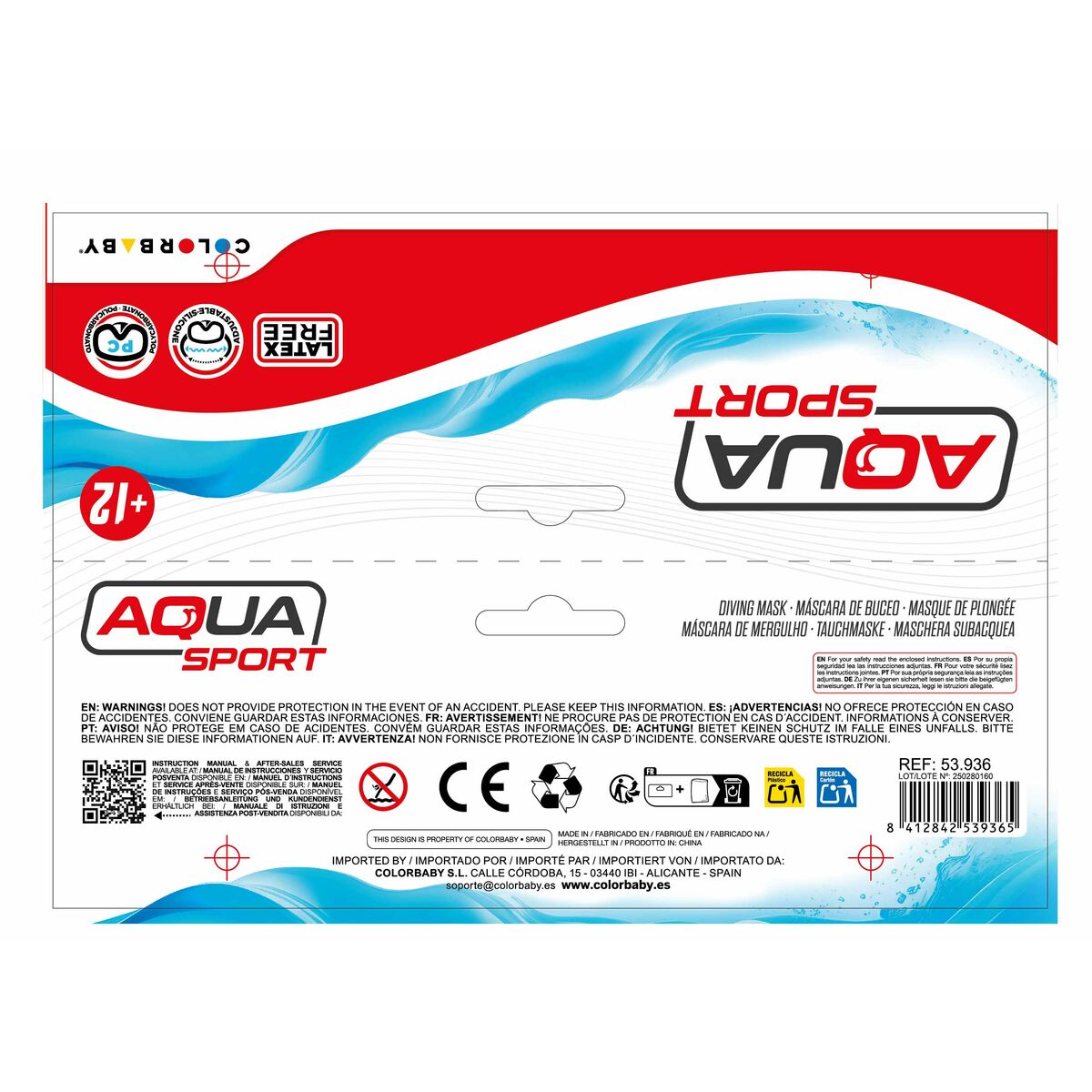 Diving Mask Colorbaby (12 Units)