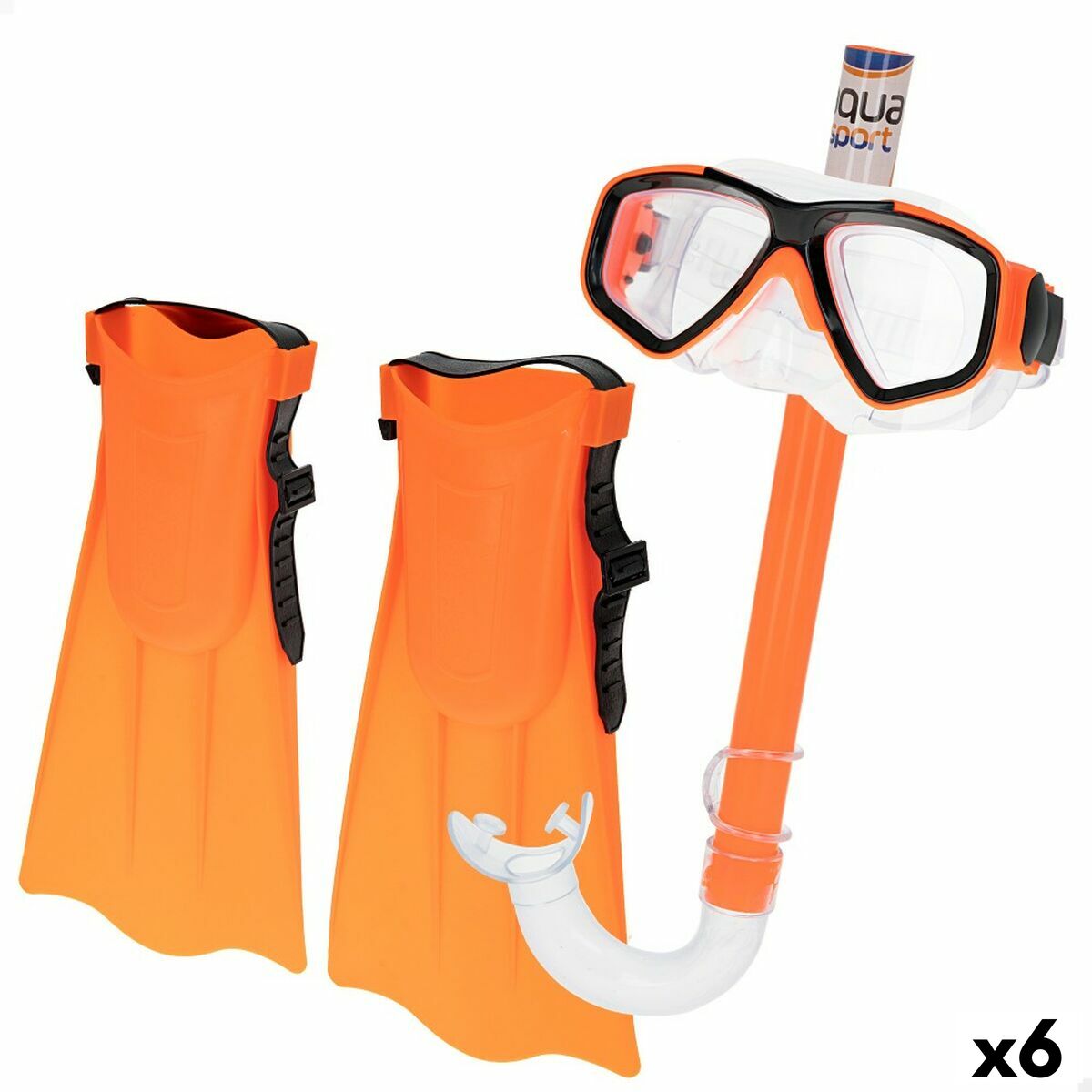 Diving Goggles with Snorkle and Fins Colorbaby (6 Units) Diving Goggles with Snorkle and Fins Colorbaby (6 Units)