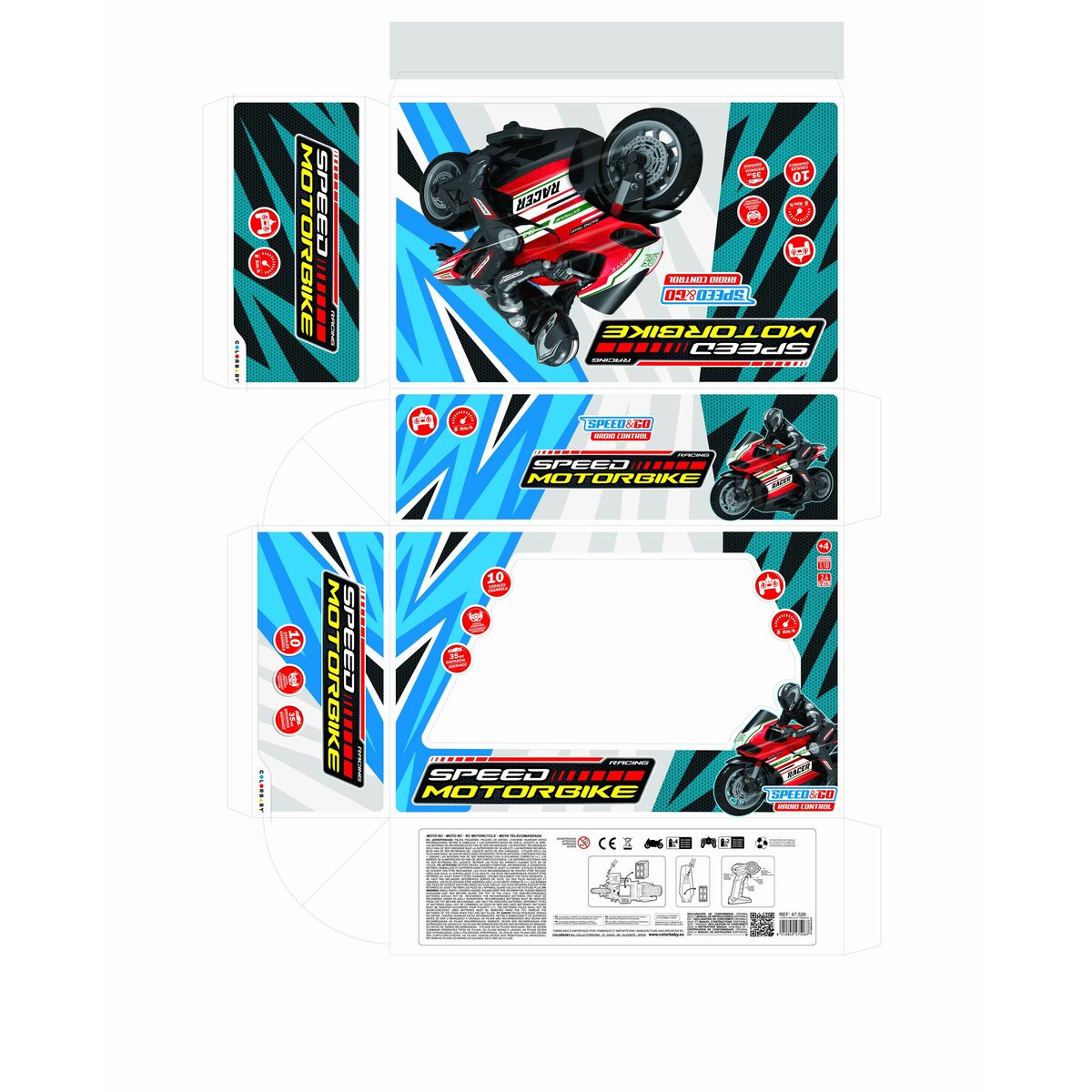 Remote control Motorbike Speed & Go Motorcycle 1:10 2 Units