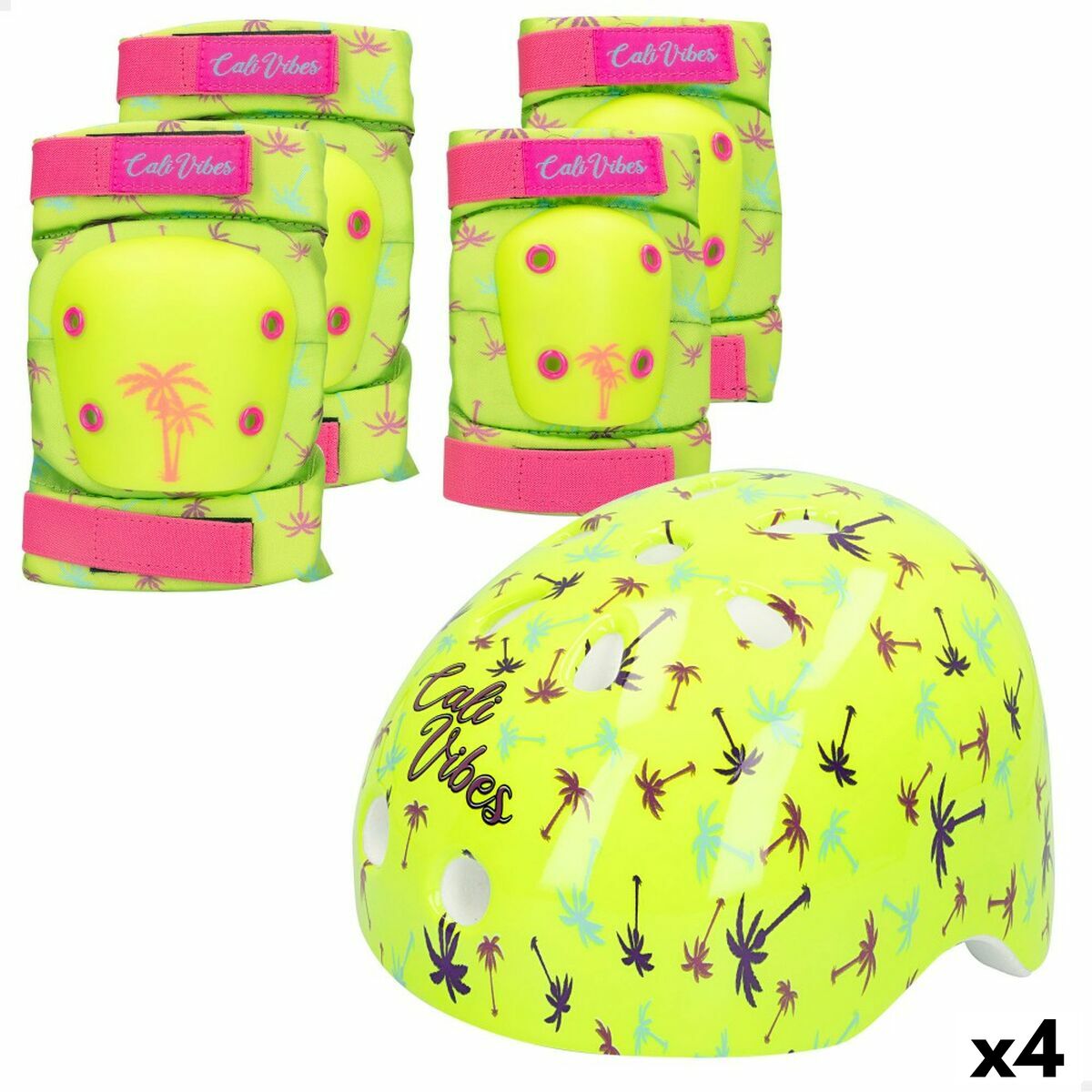 Sports Protection Set Colorbaby Neon Cali Vibes Yellow (4 Units) Sports Protection Set Colorbaby Neon Cali Vibes Yellow (4 Units)