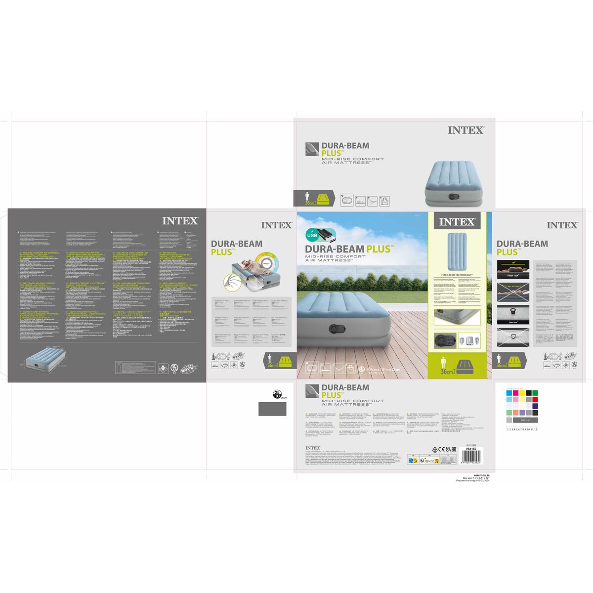 Inflatable Mattress Intex 99 x 42 x 191 cm 3 Units