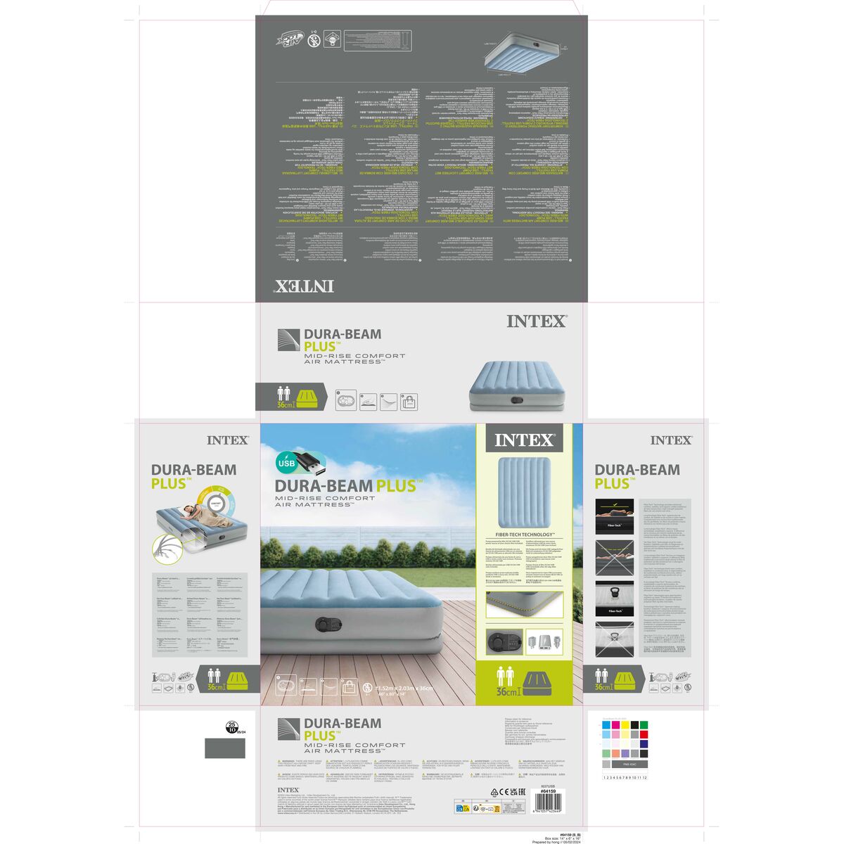 Inflatable Mattress Intex Comfort Queen 152 x 36 x 203 cm 2 Units