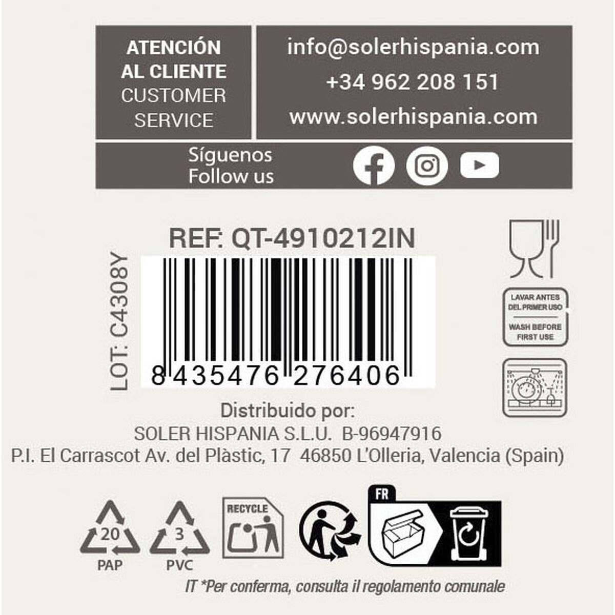 Cookware Quttin Genova 12 Pieces (2 Units)