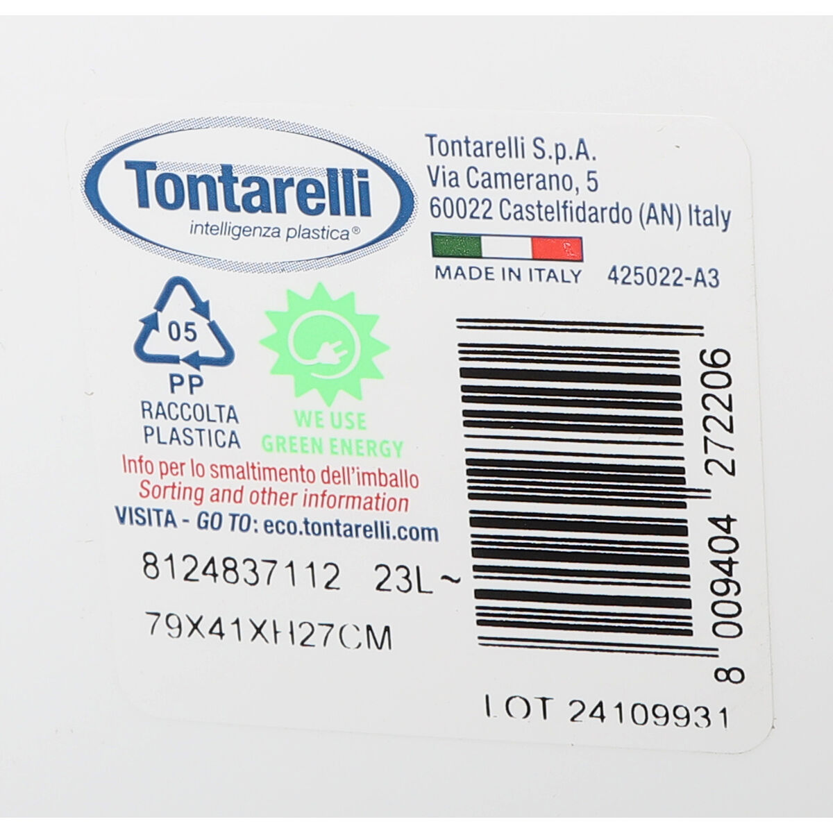 Bathtub Tontarelli Baby White 80 x 41 x 27 cm (6 Units)