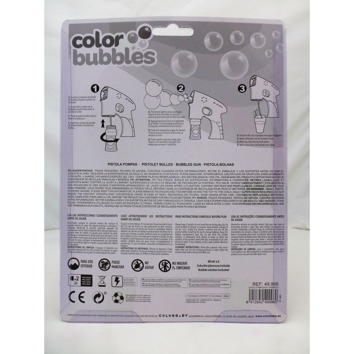 Bubble Blowing Game Colorbaby 15 x 15,5 x 5,7 cm (12 Units)