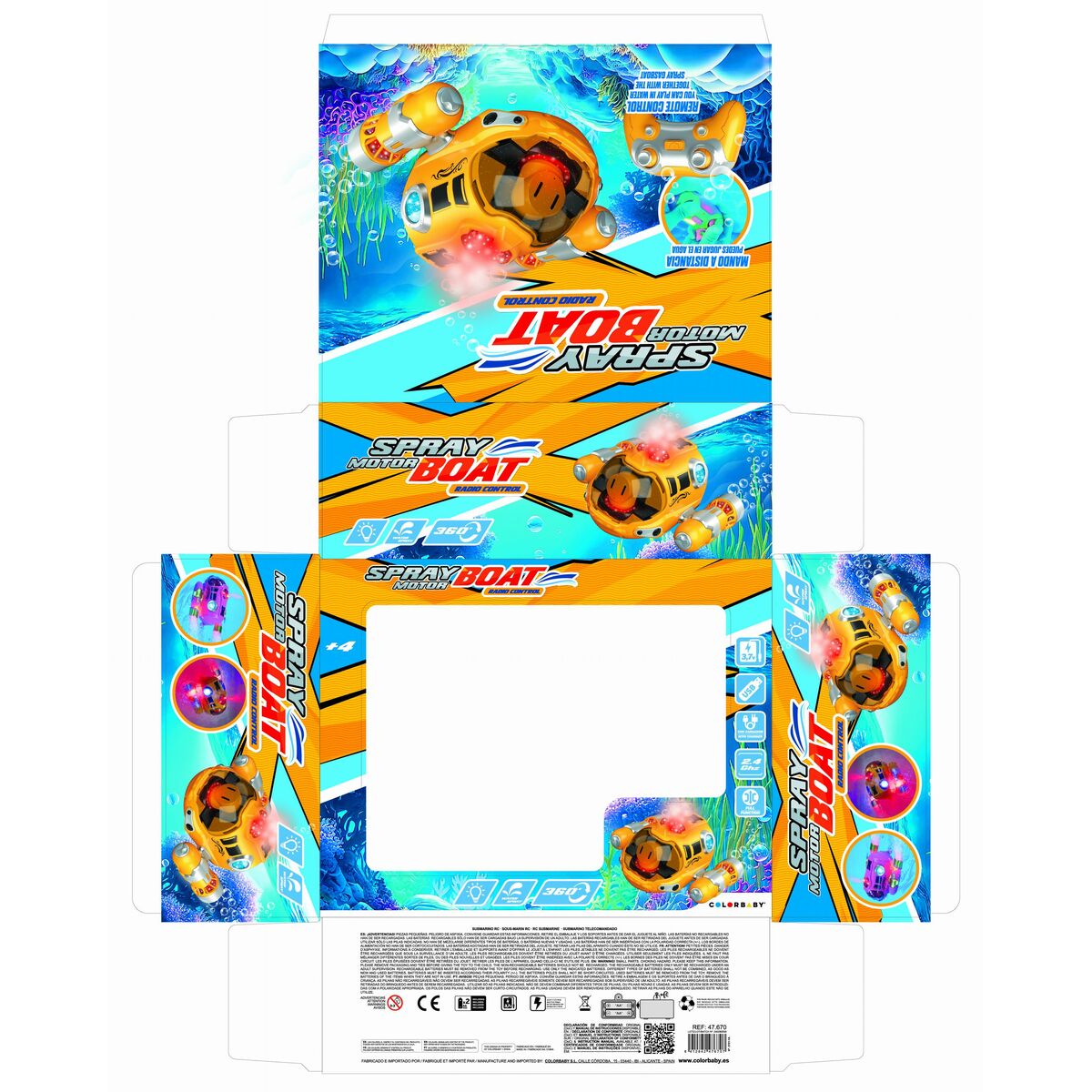 Radio-controlled boat Colorbaby (2 Units)