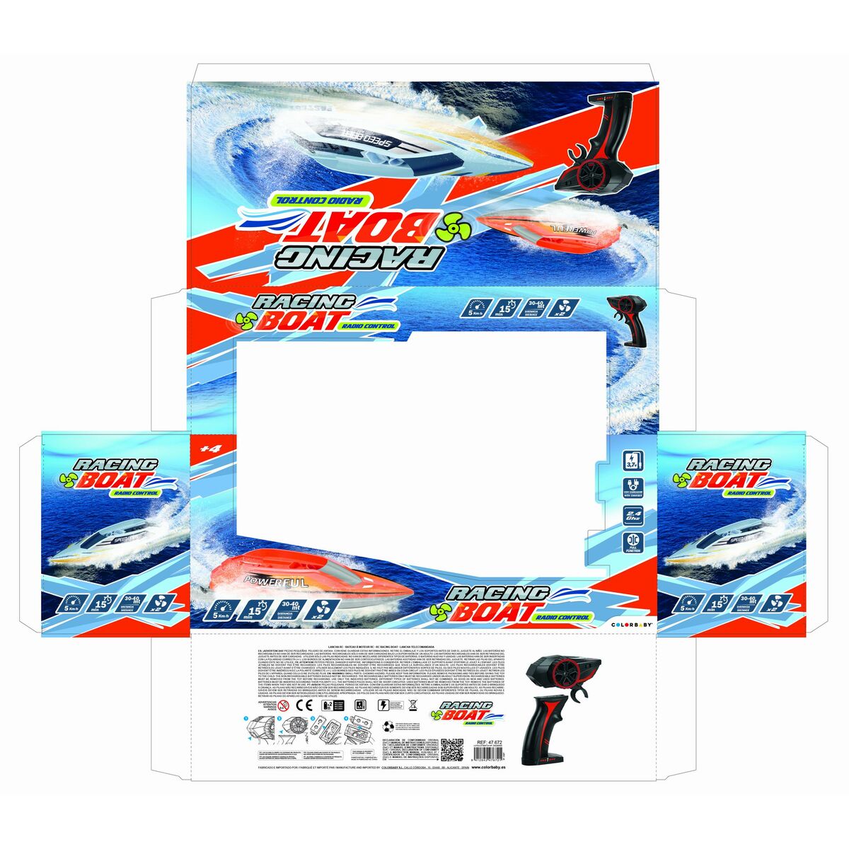 Radio-controlled boat Colorbaby (2 Units)