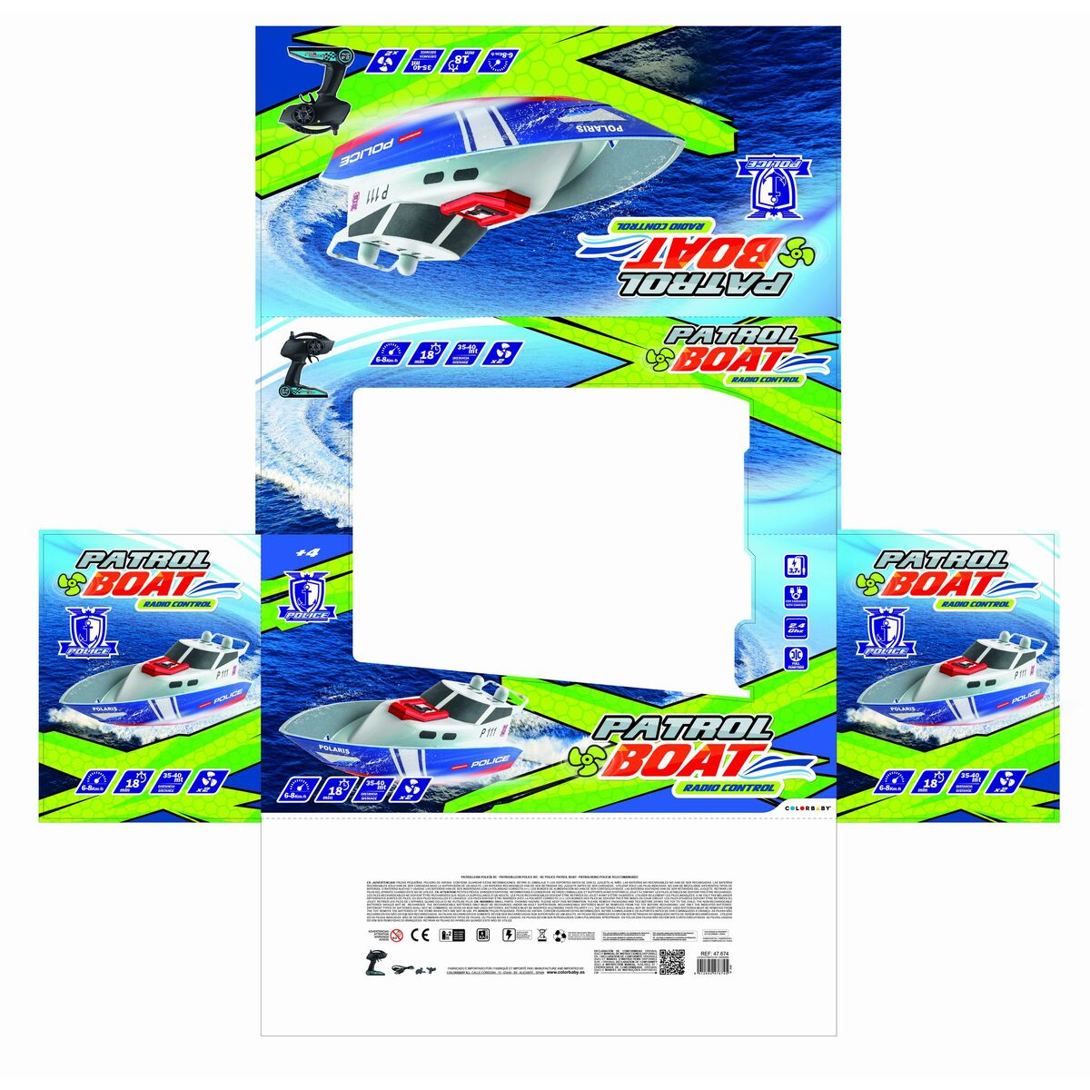 Radio-controlled boat Colorbaby (2 Units)
