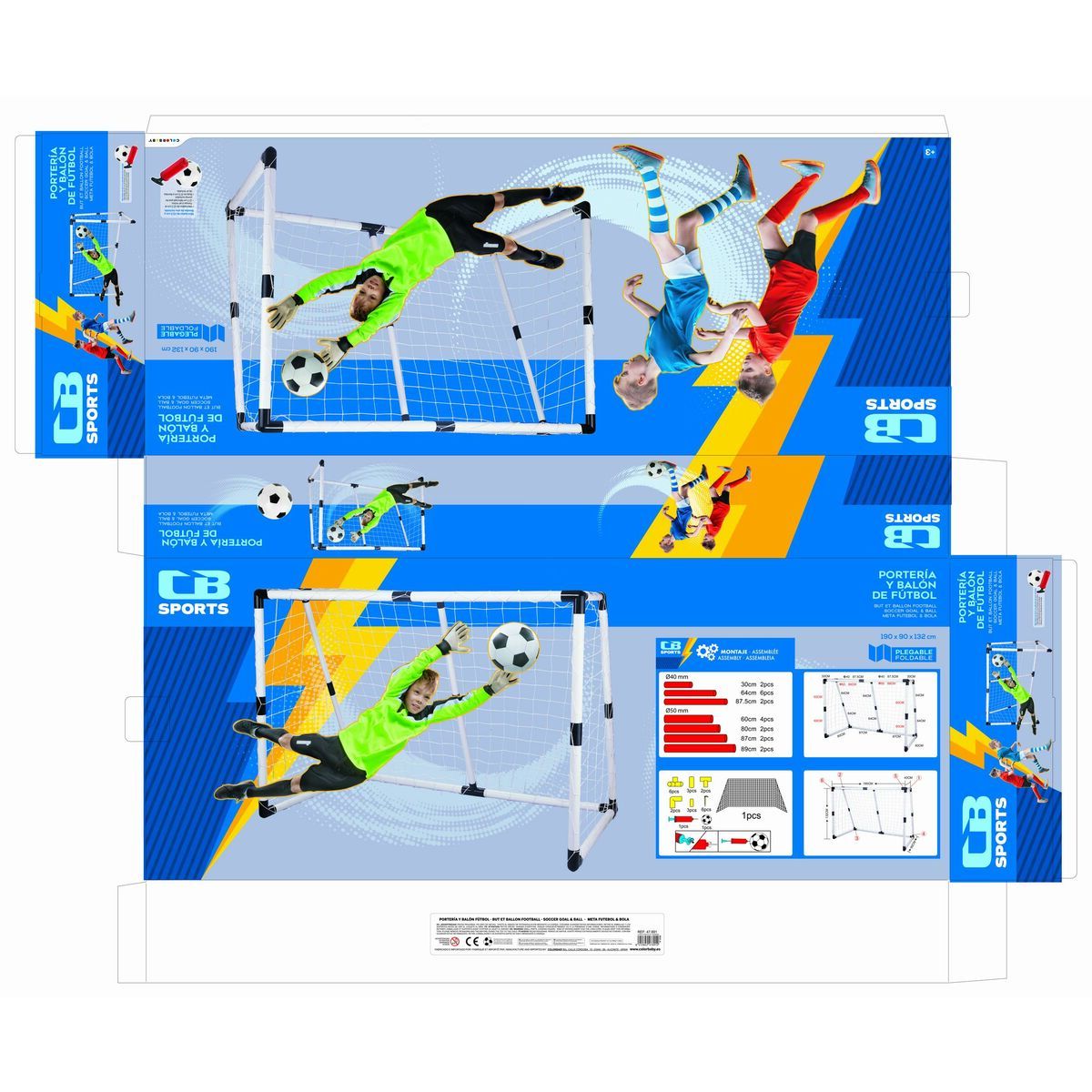 Football Goal Colorbaby 190 x 132 x 90 cm (2 Units)